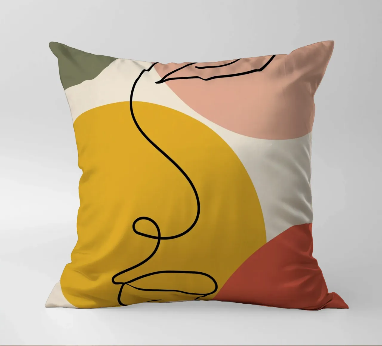 Continuous black line and colors cuscino da LisaArtes