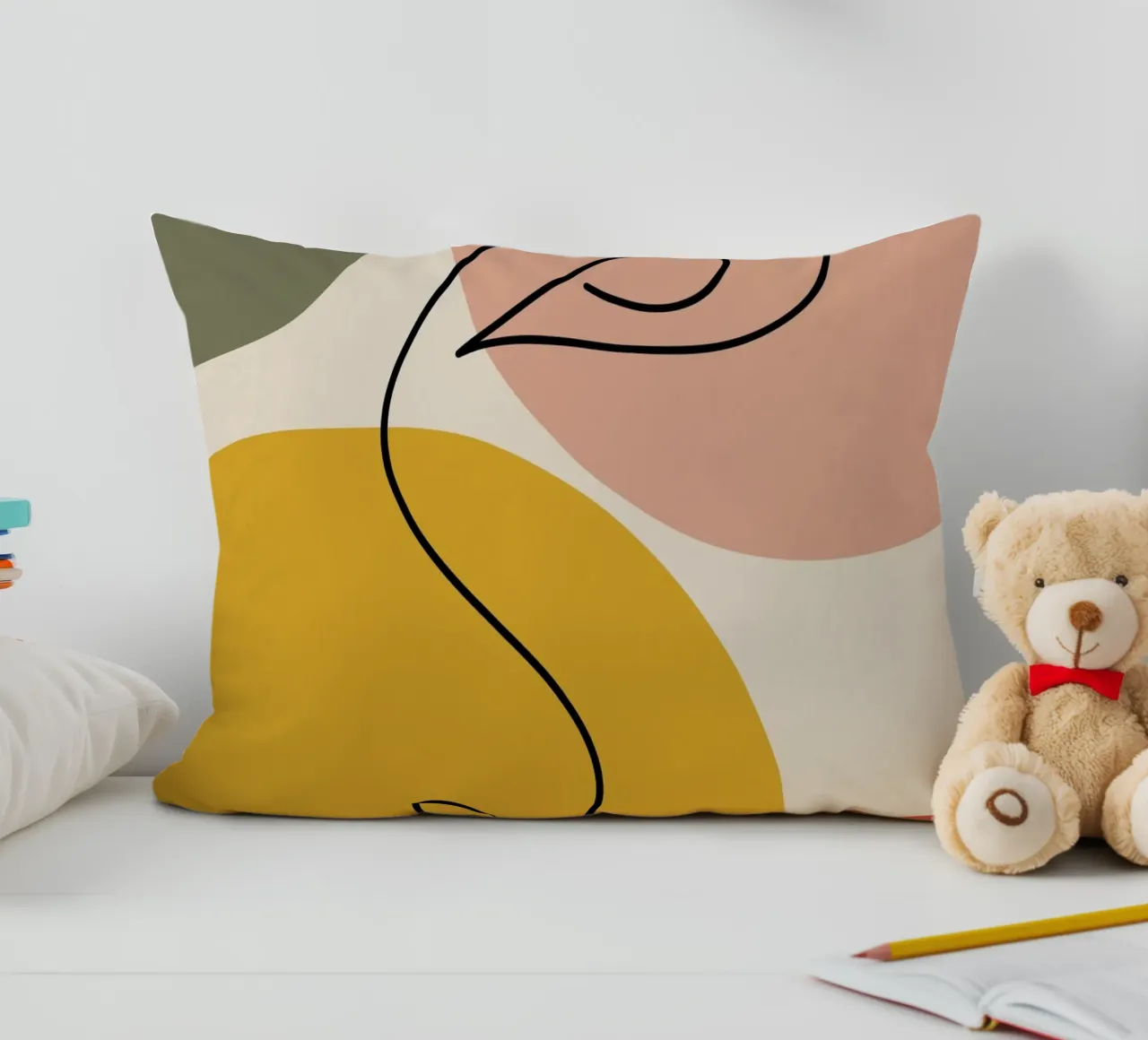 Continuous black line and colors cuscino da LisaArtes