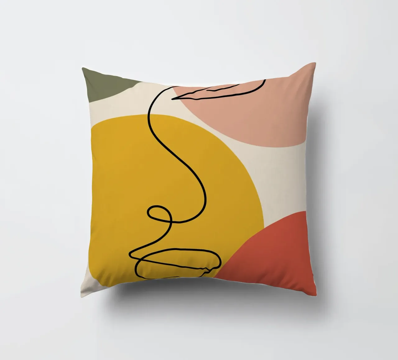 Continuous black line and colors cuscino da LisaArtes