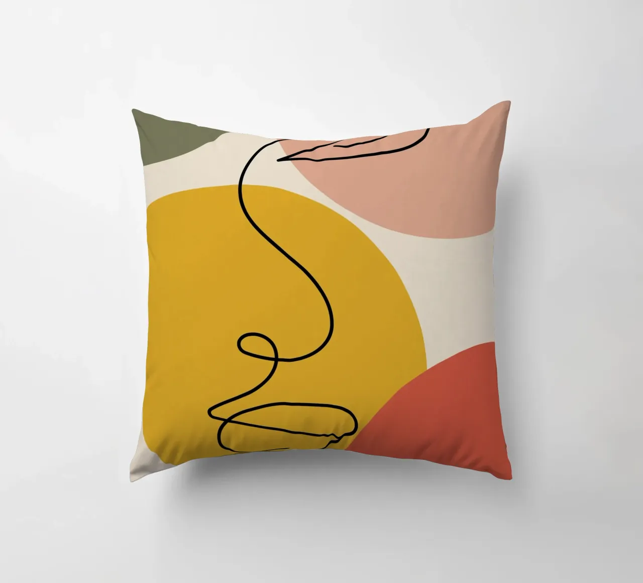 Continuous black line and colors cuscino da LisaArtes