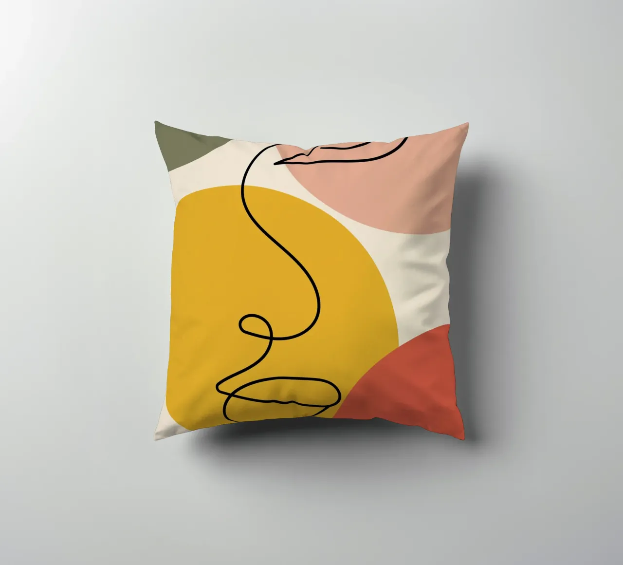 Continuous black line and colors cuscino da LisaArtes