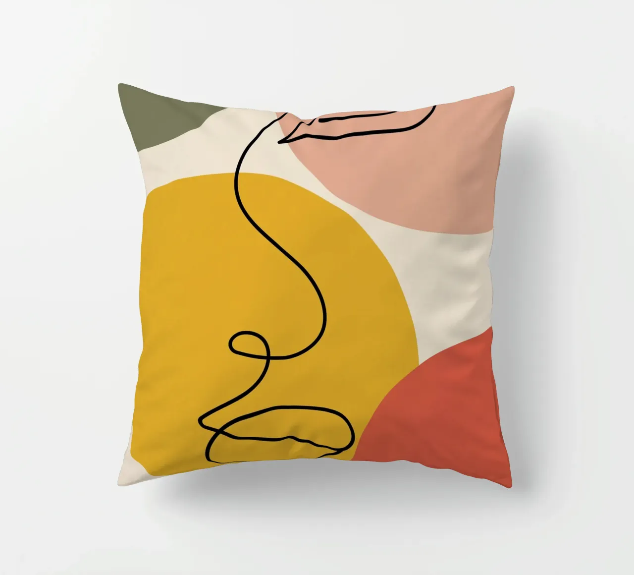 Continuous black line and colors cuscino da LisaArtes