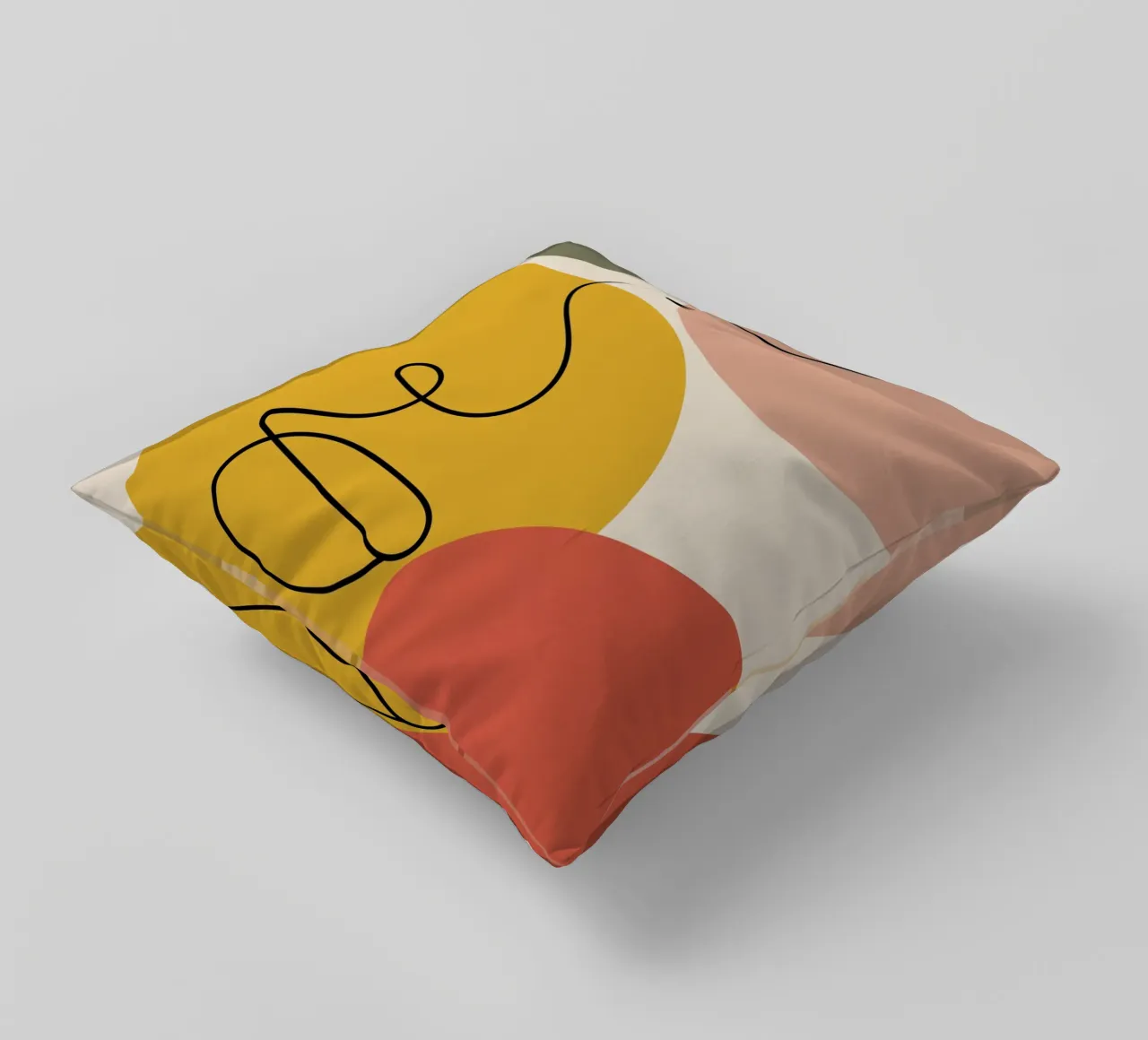 Continuous black line and colors cuscino da LisaArtes