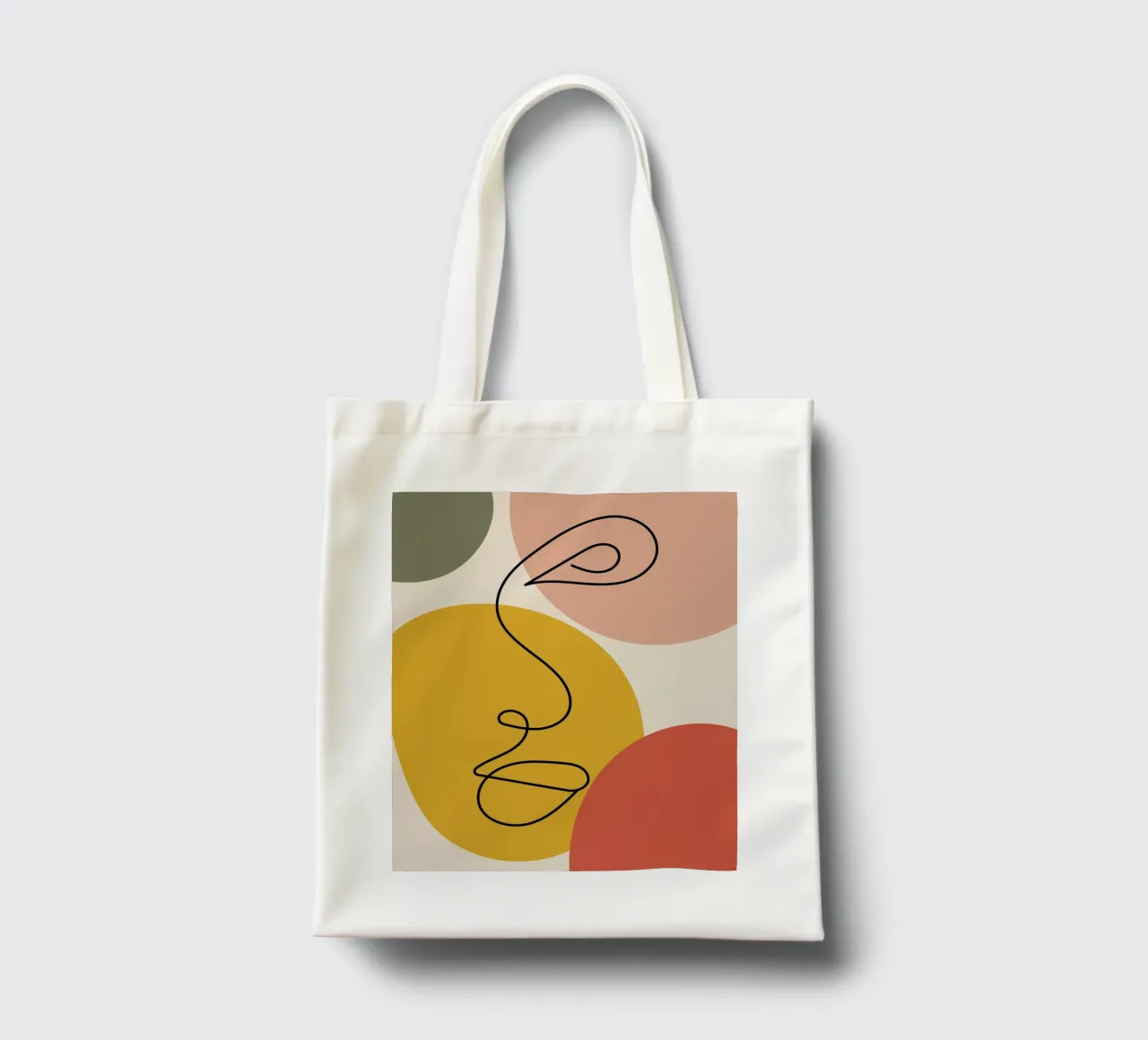 Continuous black line and colors borsa in juta da LisaArtes