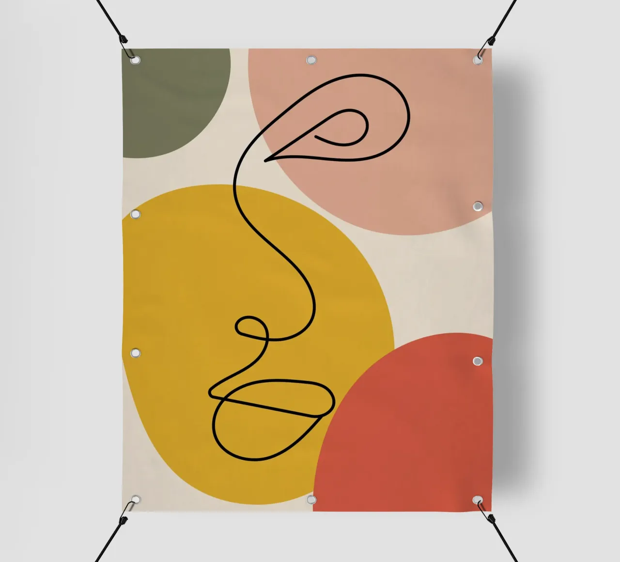 Continuous black line and colors telo in pvc da LisaArtes