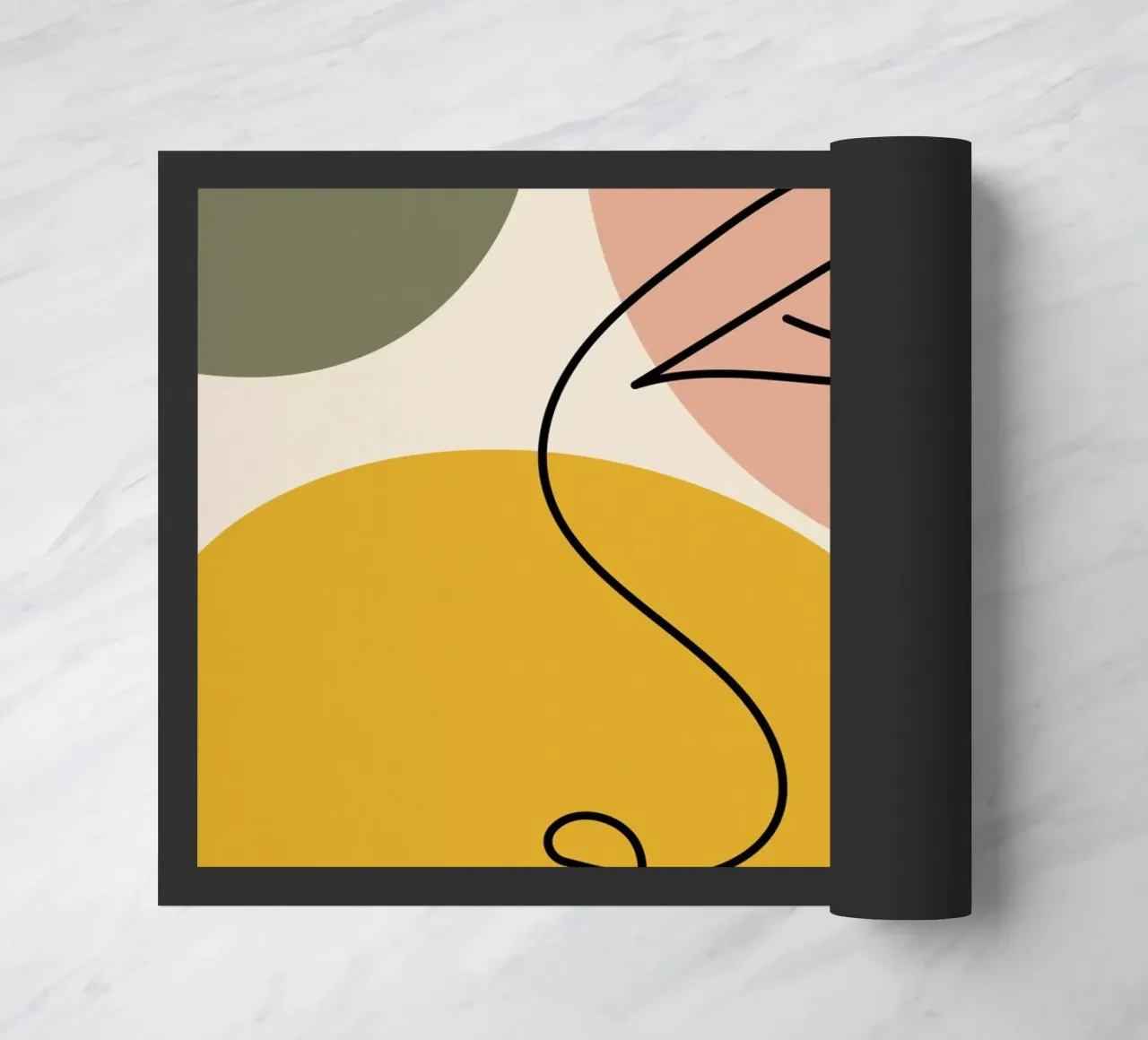 Continuous black line and colors doormat by LisaArtes