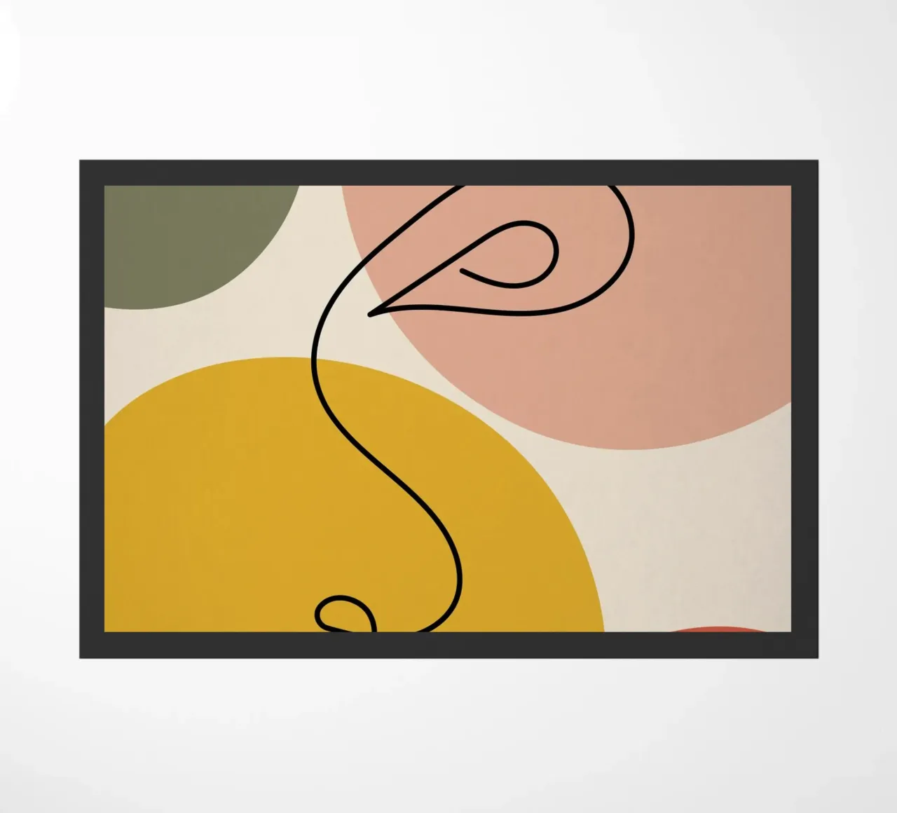 Continuous black line and colors doormat by LisaArtes