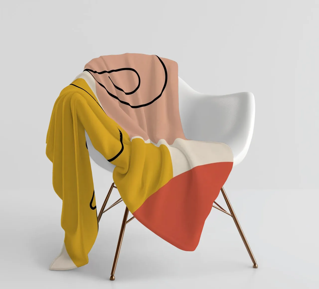 Continuous black line and colors coperta in pile da LisaArtes