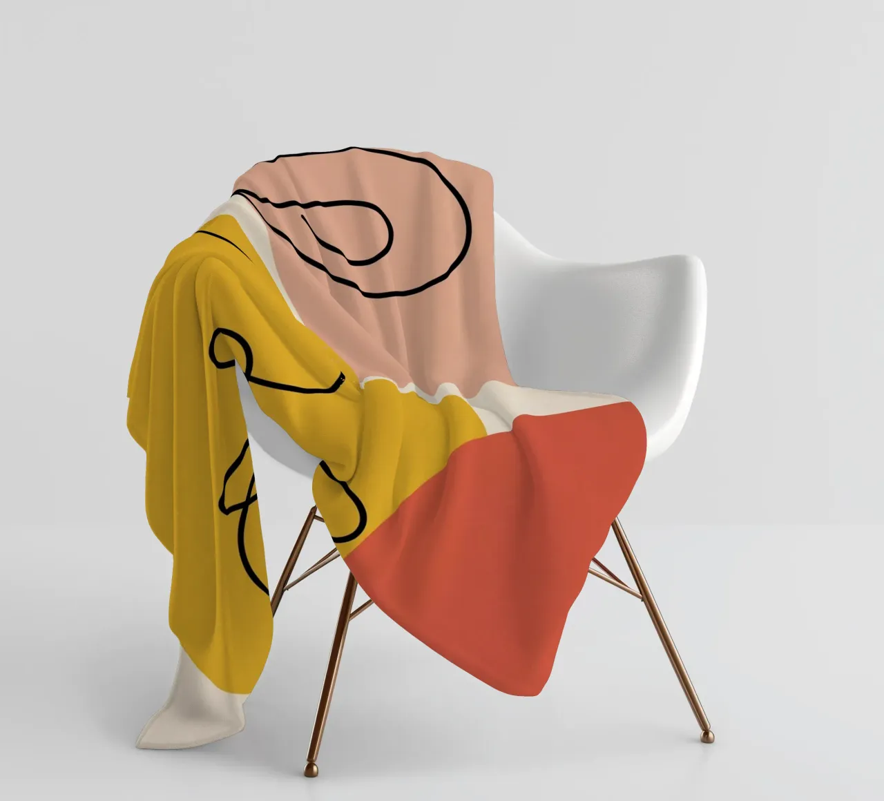 Continuous black line and colors coperta in pile da LisaArtes