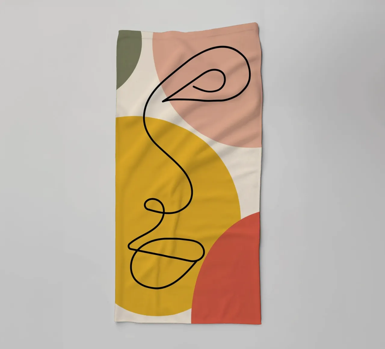 Continuous black line and colors towel by LisaArtes