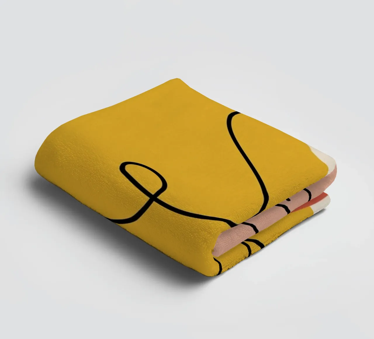 Continuous black line and colors towel by LisaArtes