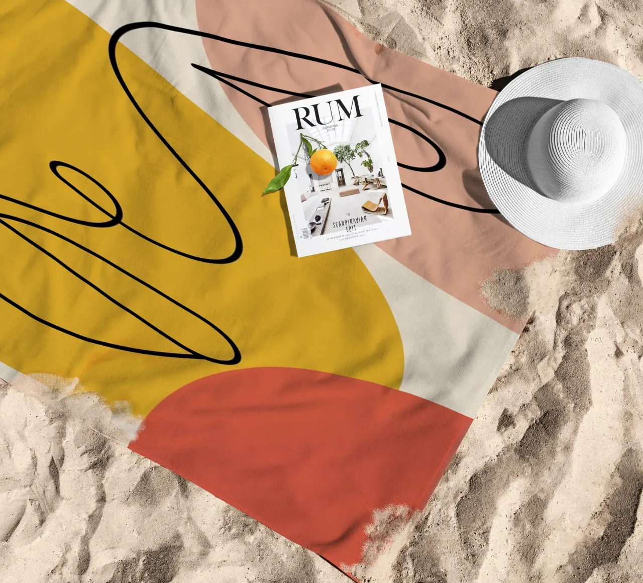 Continuous black line and colors telo mare da LisaArtes