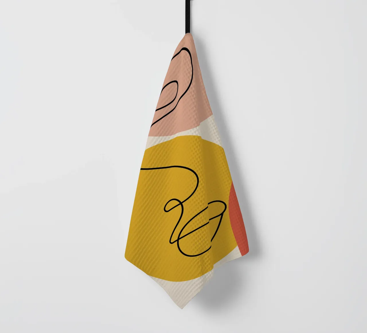 Continuous black line and colors canovaccio da cucina da LisaArtes