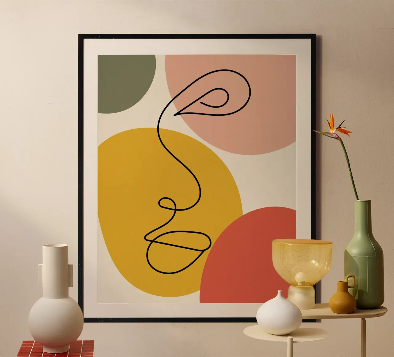 Continuous black line and colors carta hahnemühle da LisaArtes