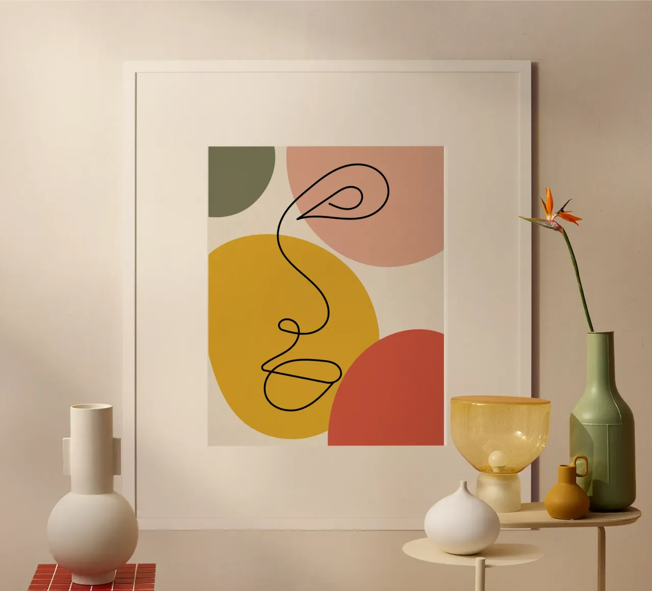 Continuous black line and colors carta hahnemühle da LisaArtes