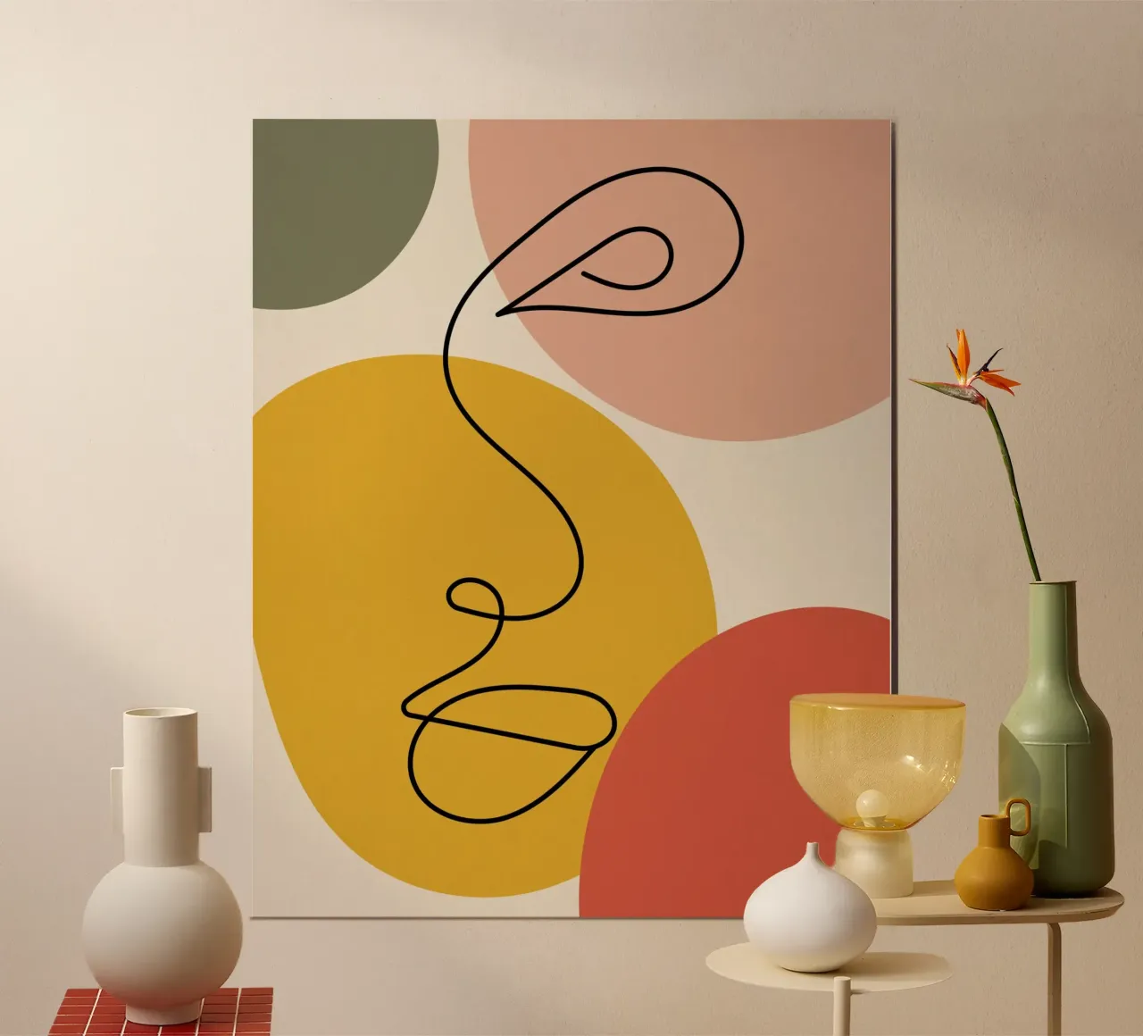 Continuous black line and colors carta hahnemühle da LisaArtes