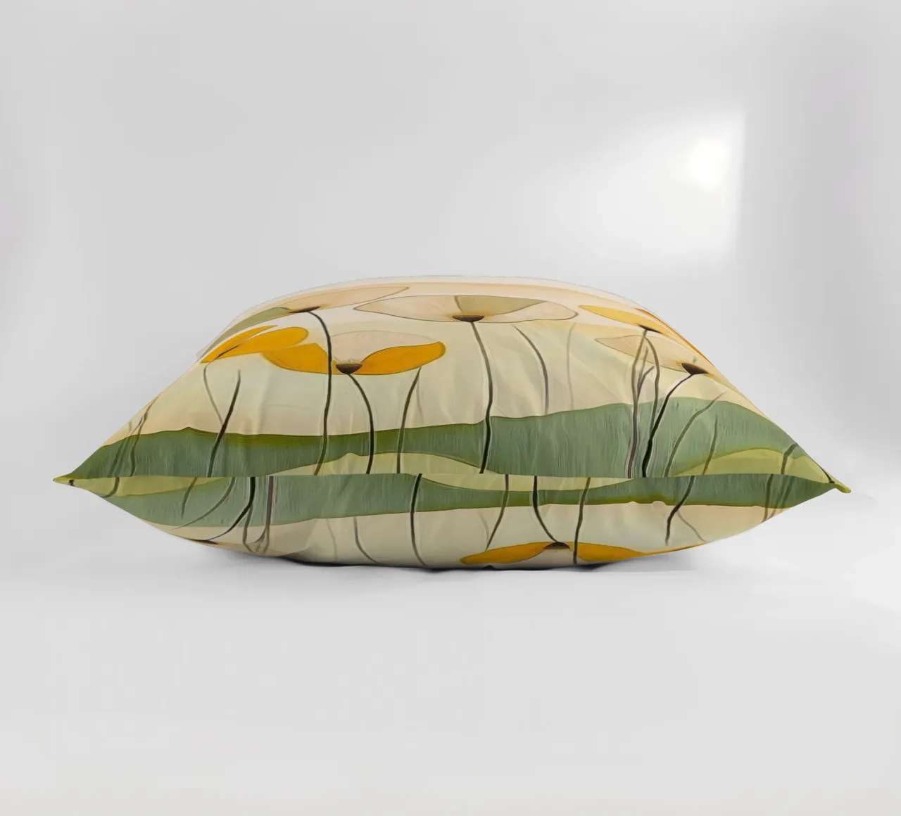 Fiori astratti in arancione e verde cuscino da Imagine