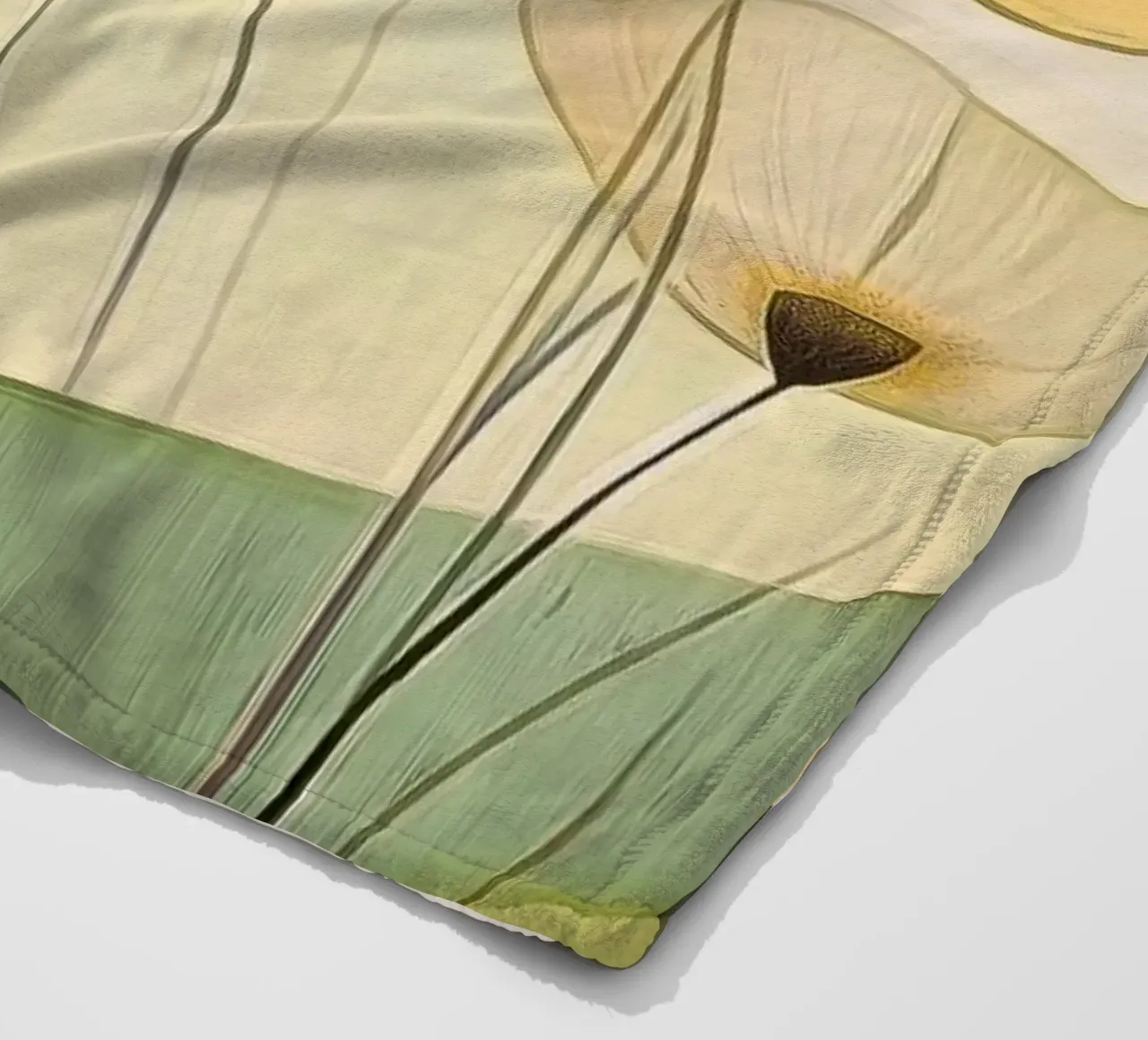 Fiori astratti in arancione e verde coperta in pile da Imagine