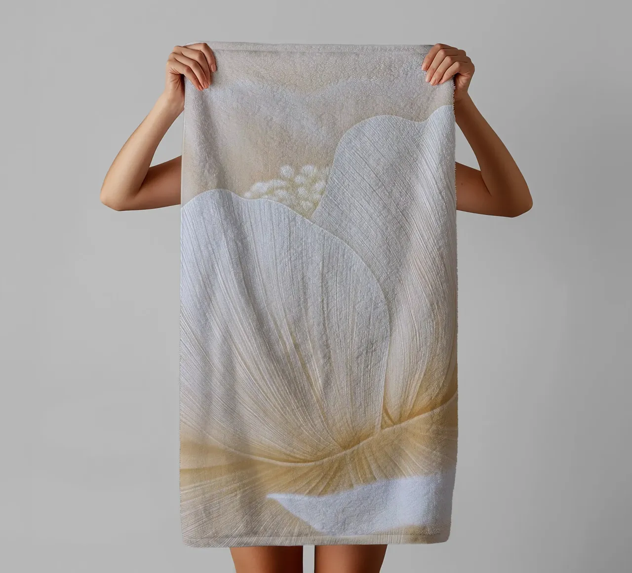 White flower towel by Imagine