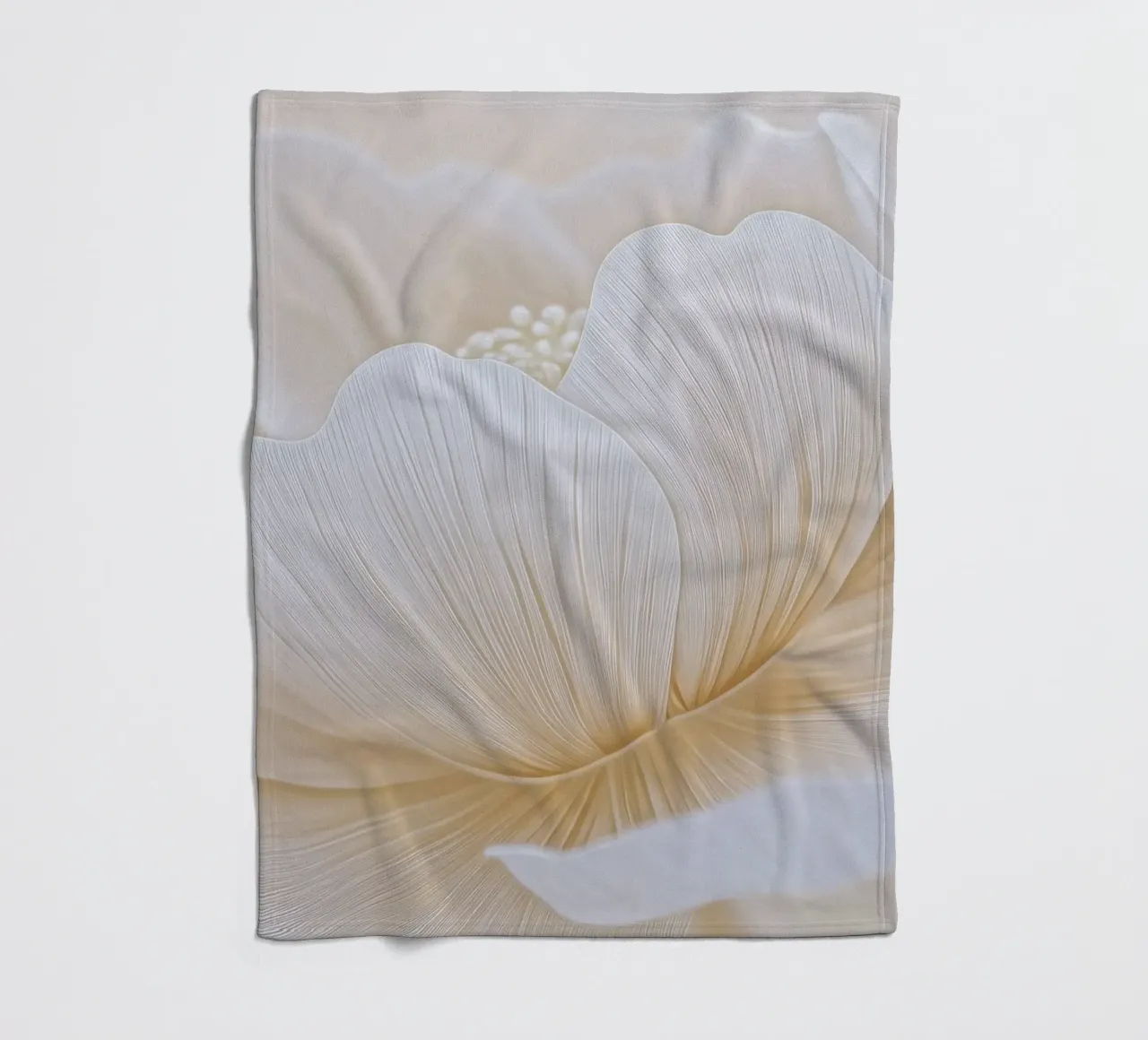 White flower fleece blanket by Imagine