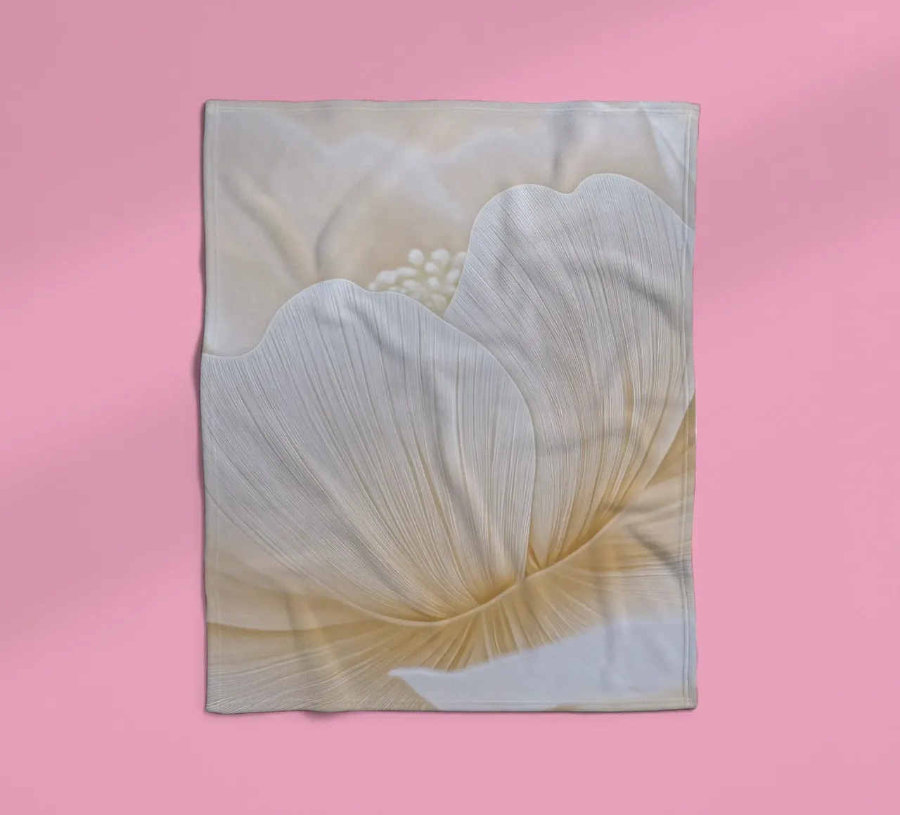 White flower fleece blanket by Imagine