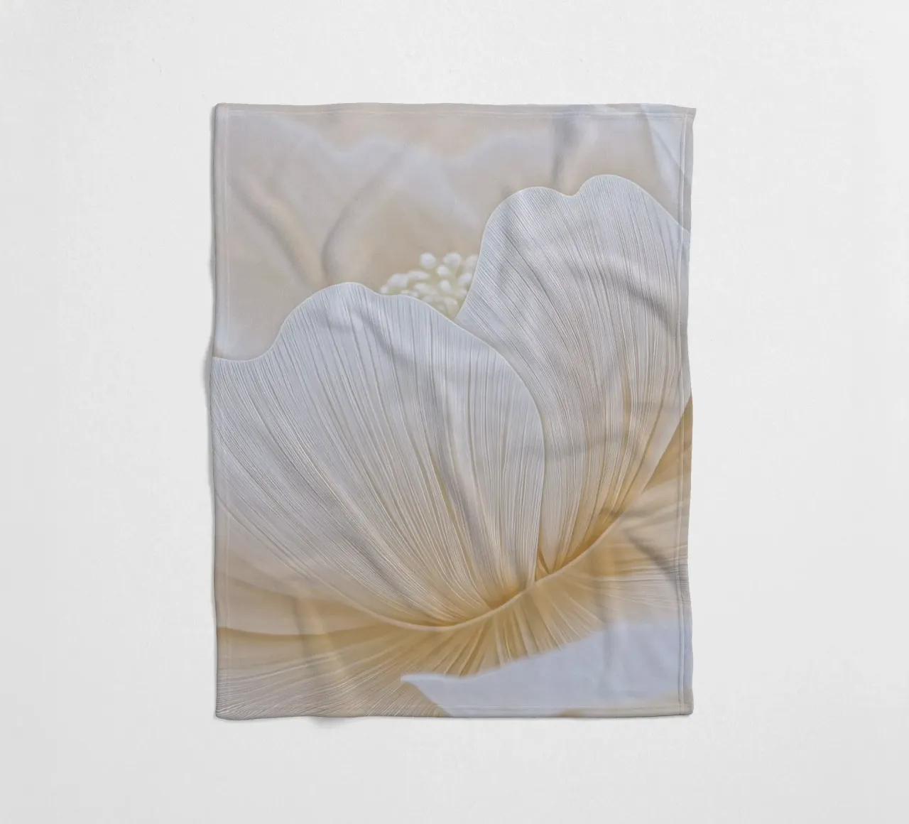 White flower fleece blanket by Imagine