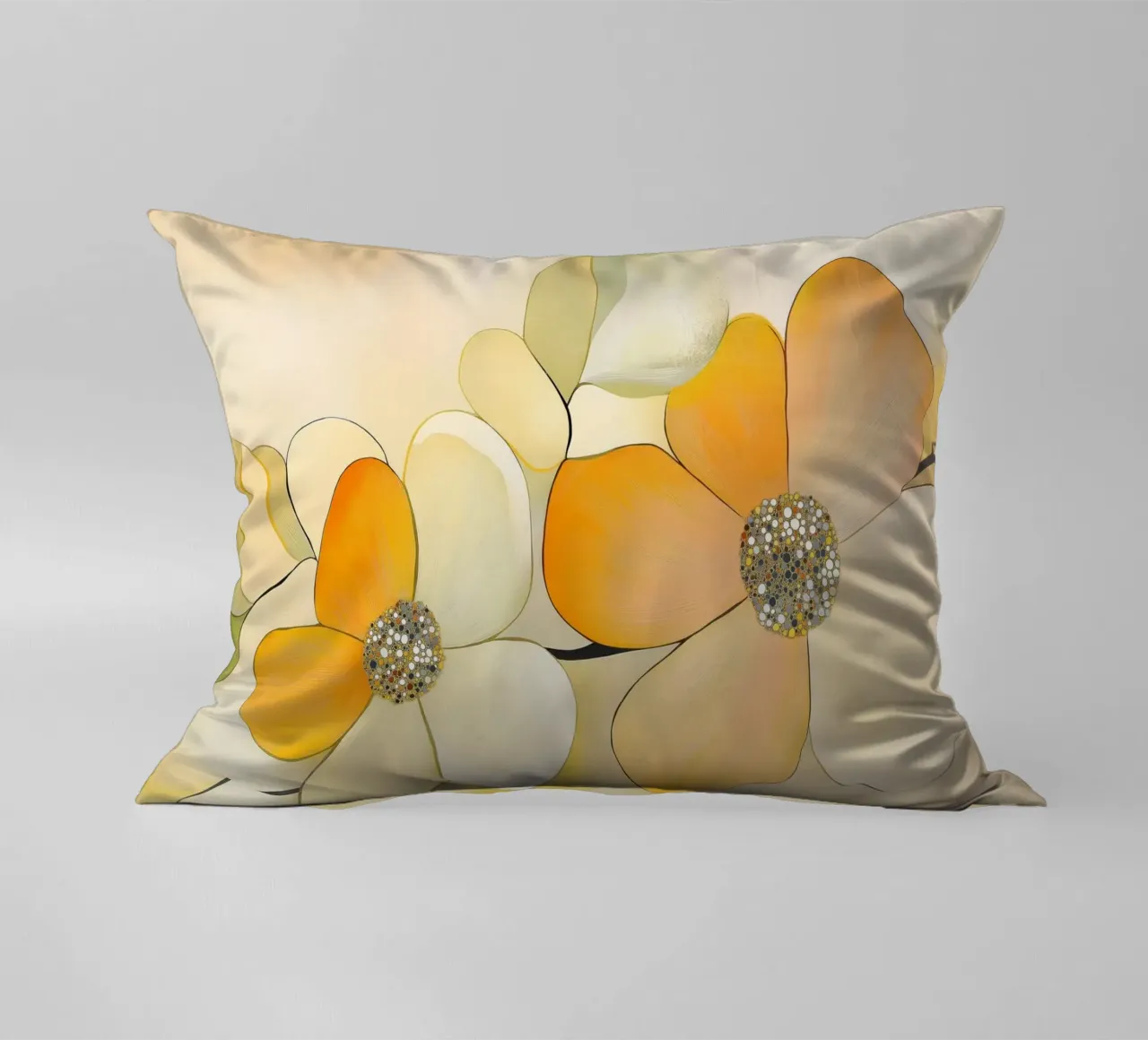 Abstract flowers decorative cushion by Imagine