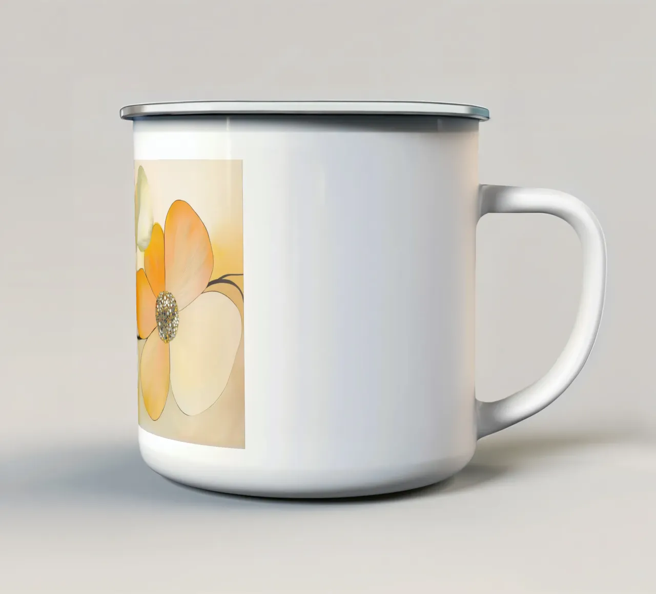 Fiori astratti tazza in smalto da Imagine