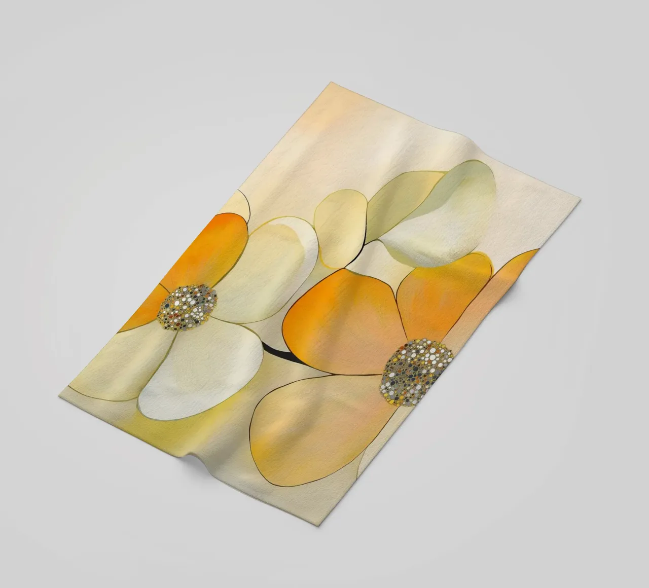 Abstract flowers beach towel by Imagine