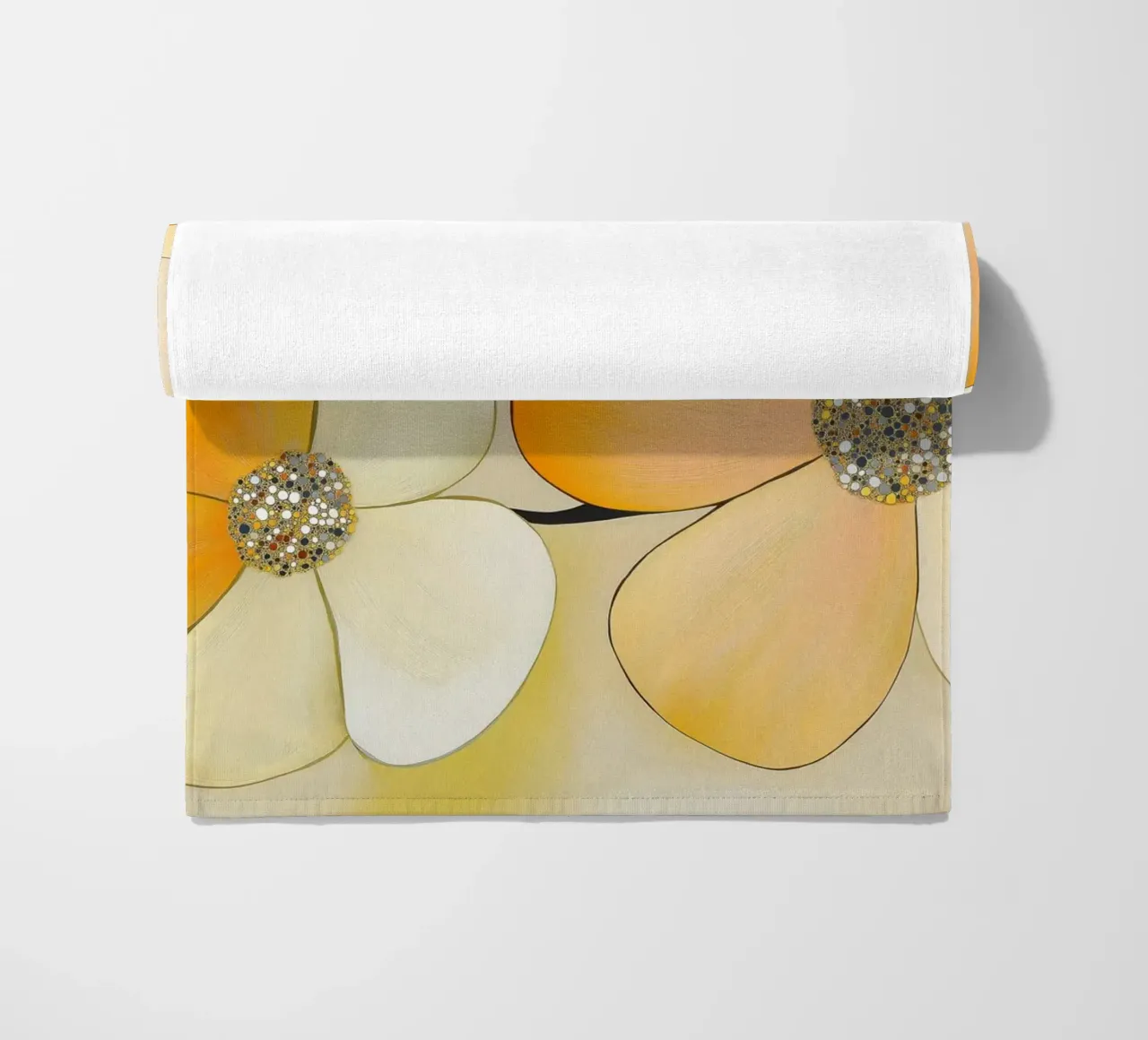 Abstract flowers beach towel by Imagine