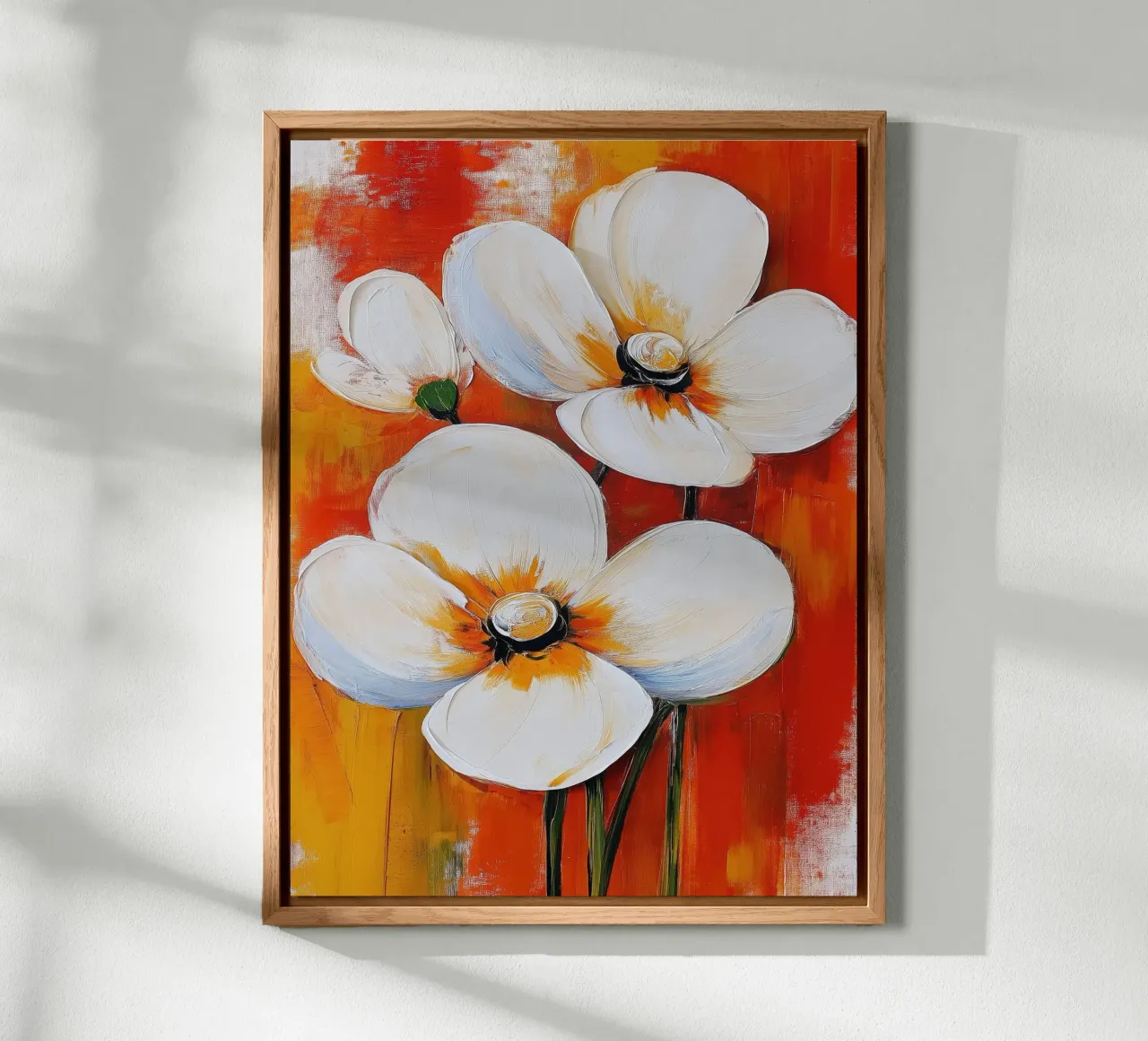 Fiori su sfondo rosso pannello forex da Imagine