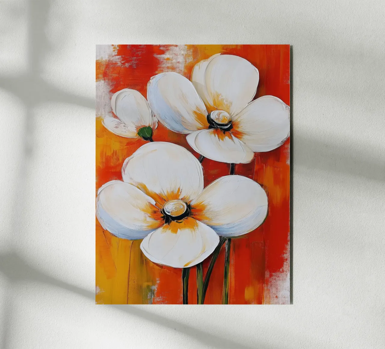 Fiori su sfondo rosso pannello forex da Imagine