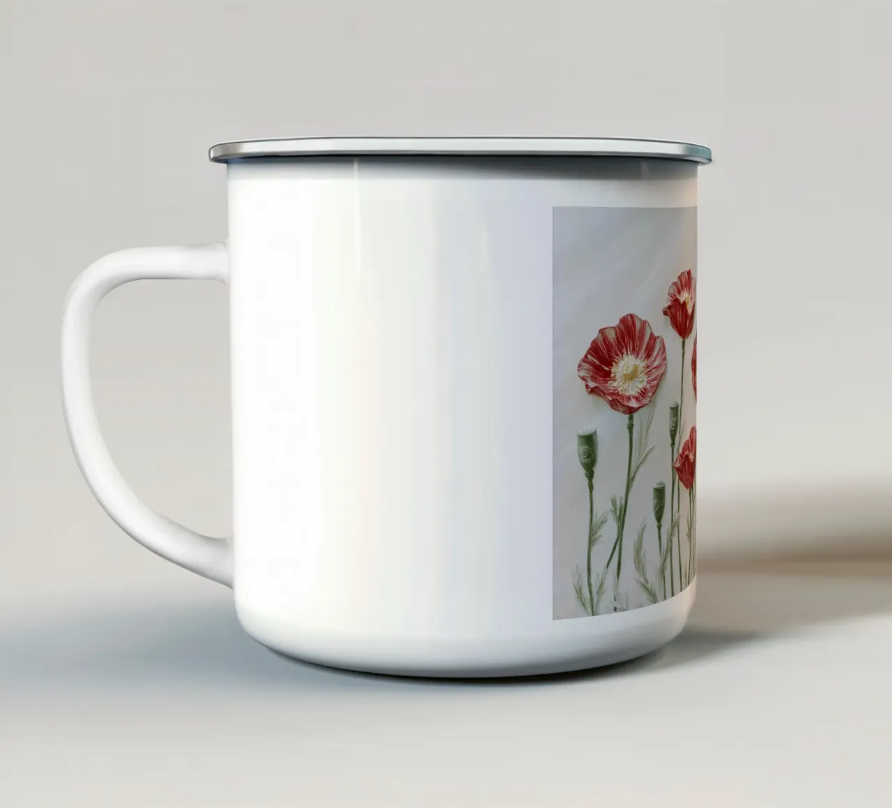 Fiori rossi tazza in smalto da Imagine