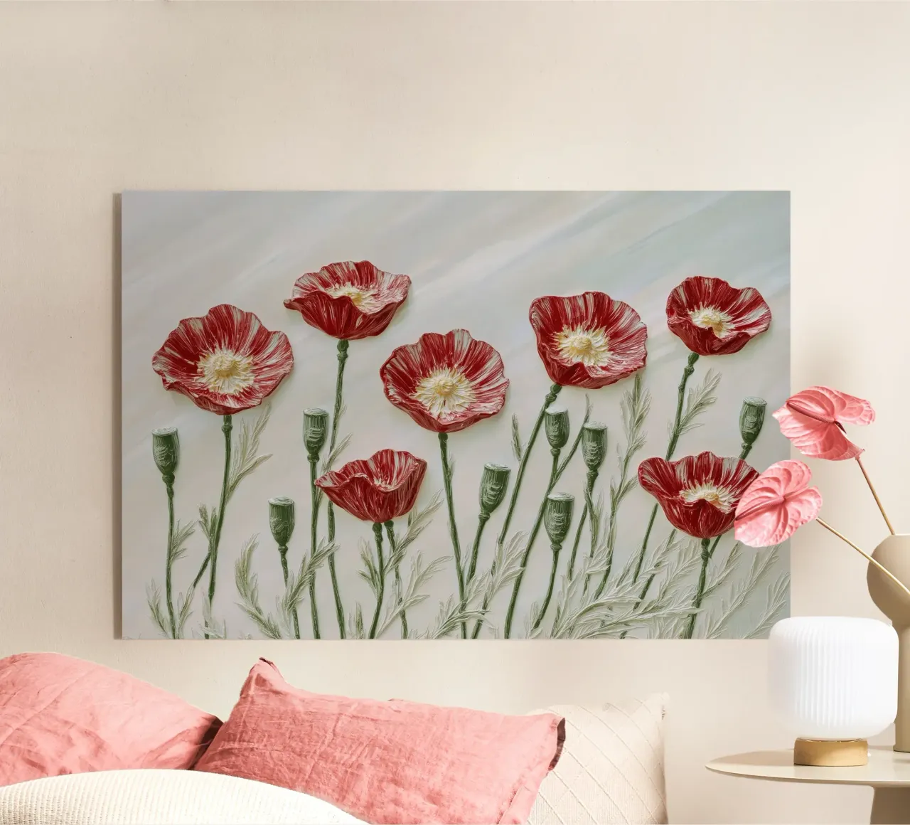 Fiori rossi plexiglass da Imagine