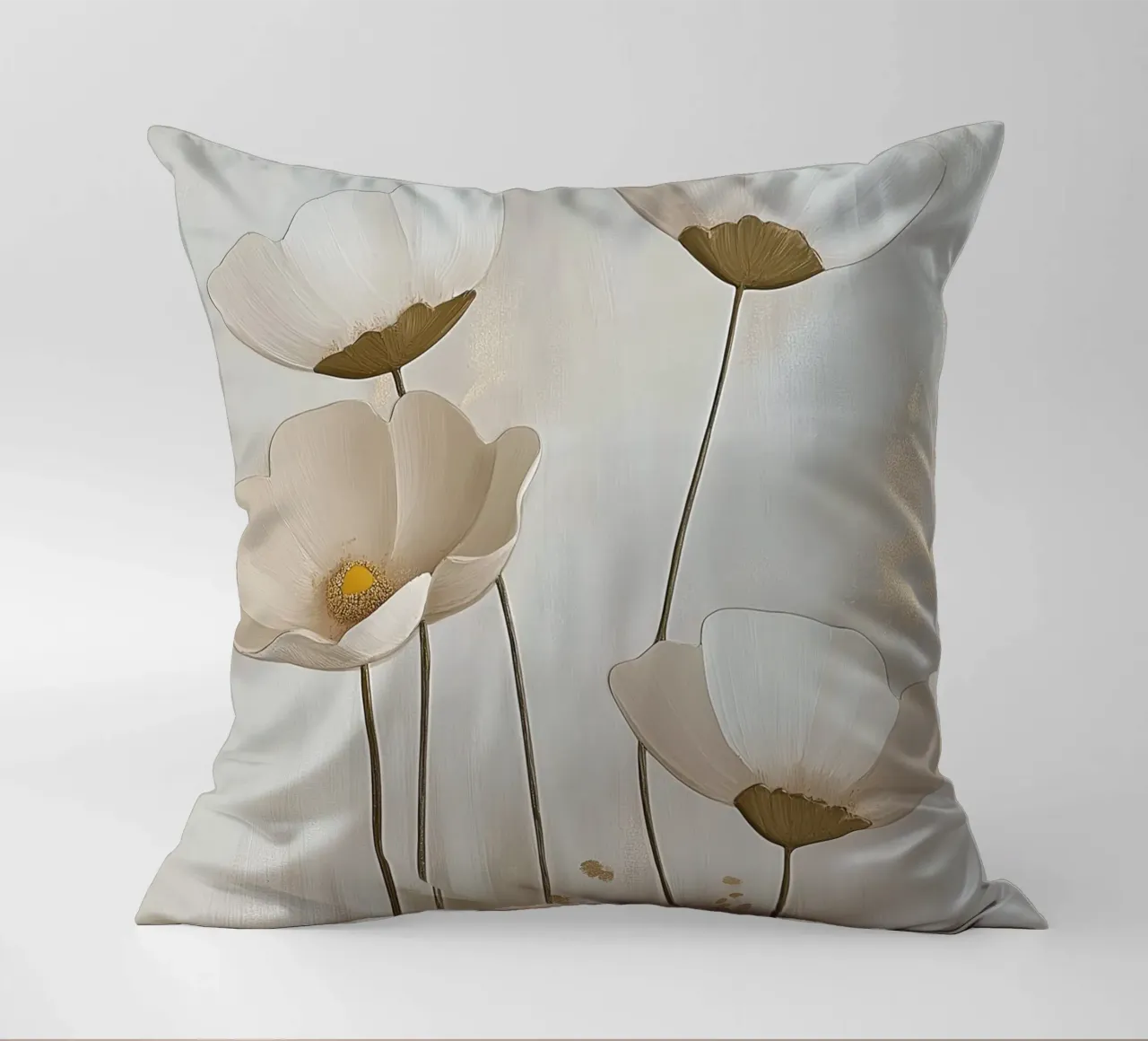 Flowers in taupe colours decorative cushion by Imagine