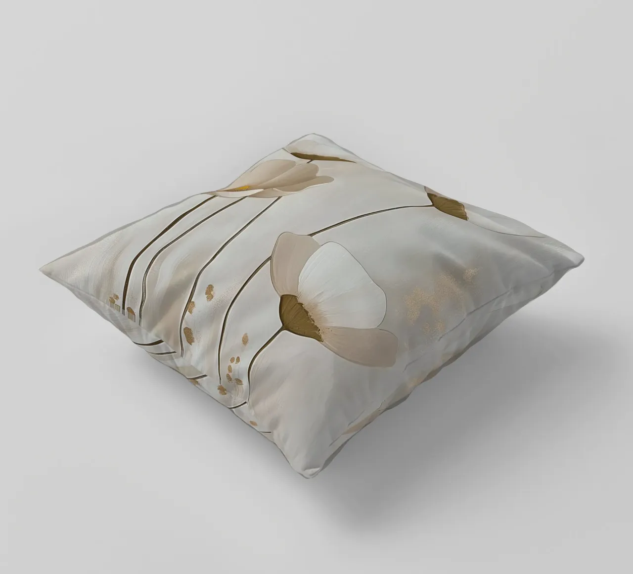 Flowers in taupe colours decorative cushion by Imagine