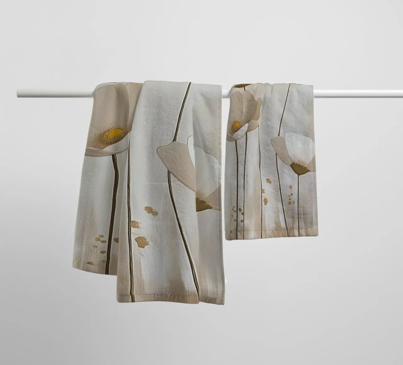 Fiori nei colori del tortora asciugamano da bagno da Imagine