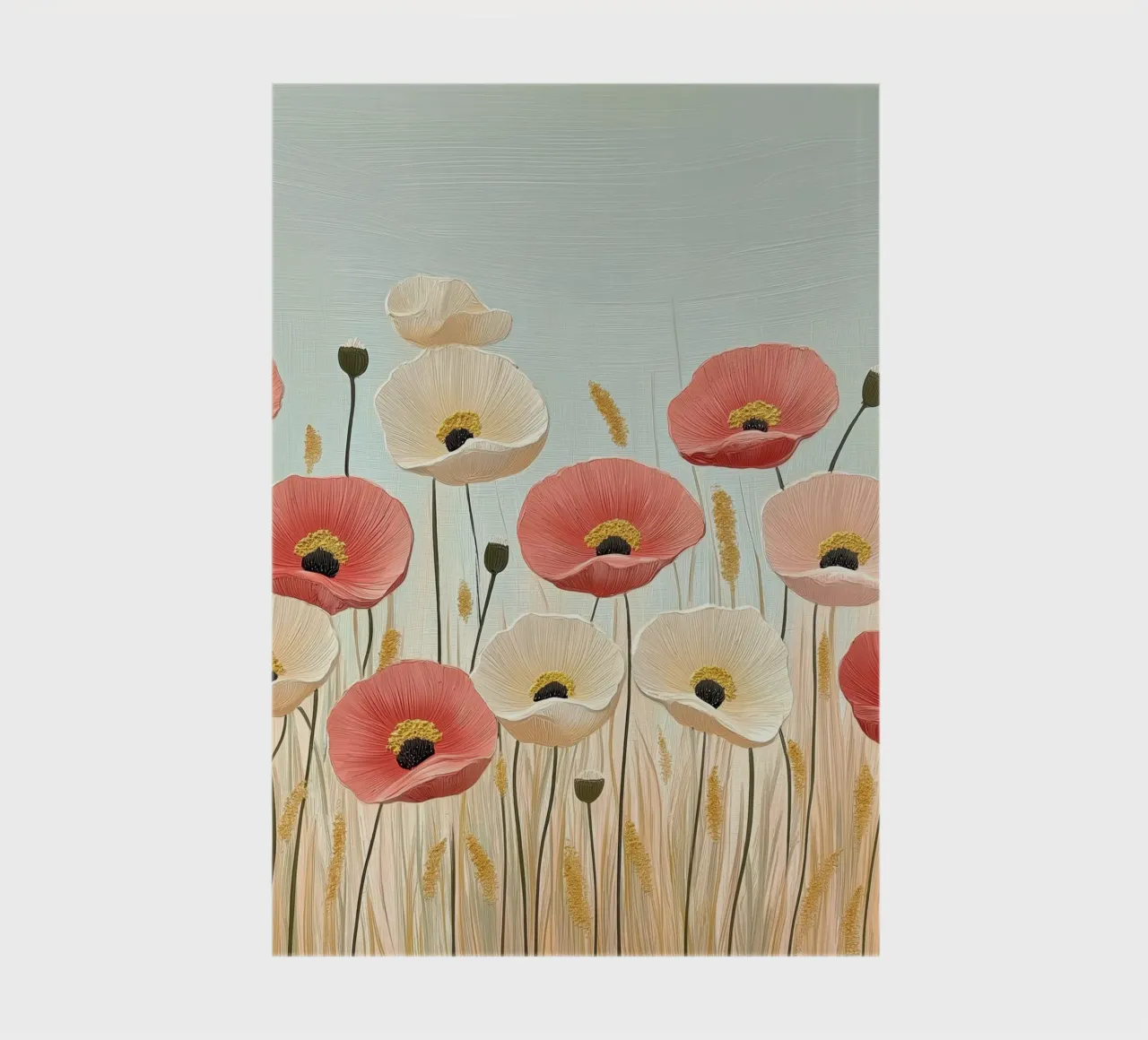 Red and white poppies notebook by Imagine