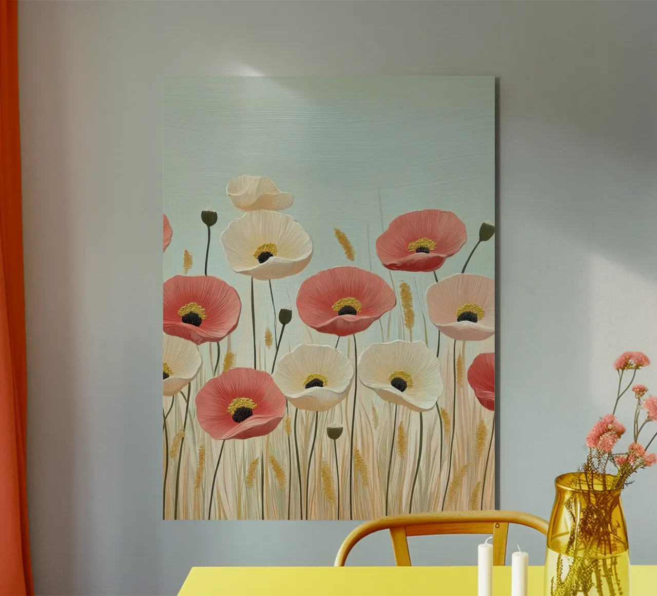 Rote und weiße Mohnblumen Forex-Platte von Imagine