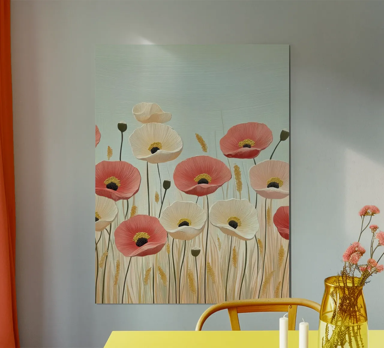 Red and white poppies hahnemühle by Imagine