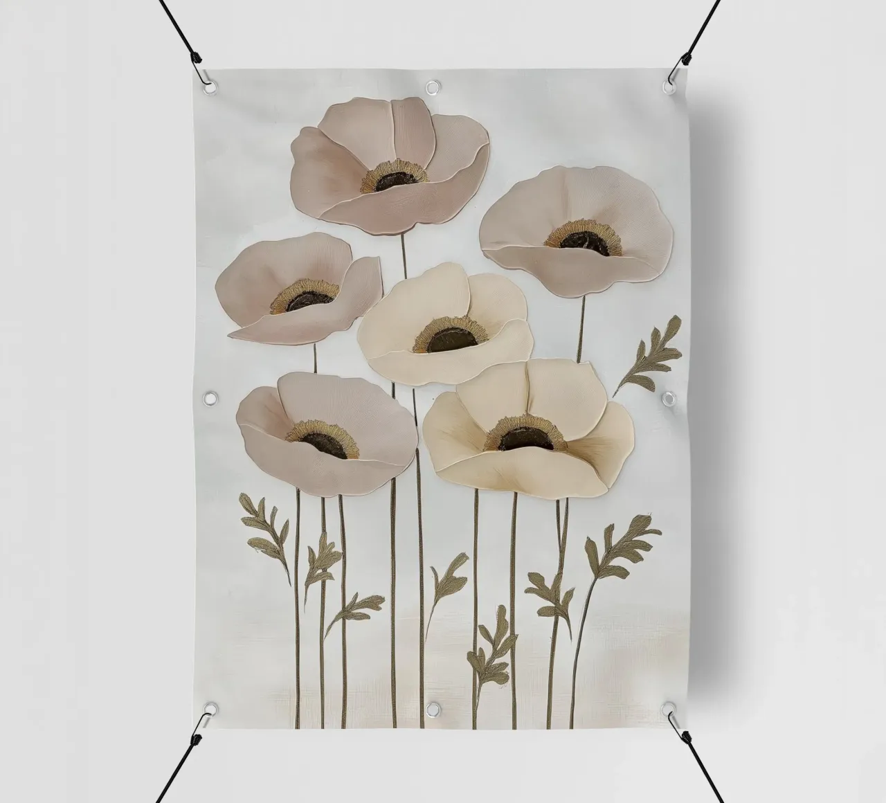 Papaveri beige telo in pvc da Imagine