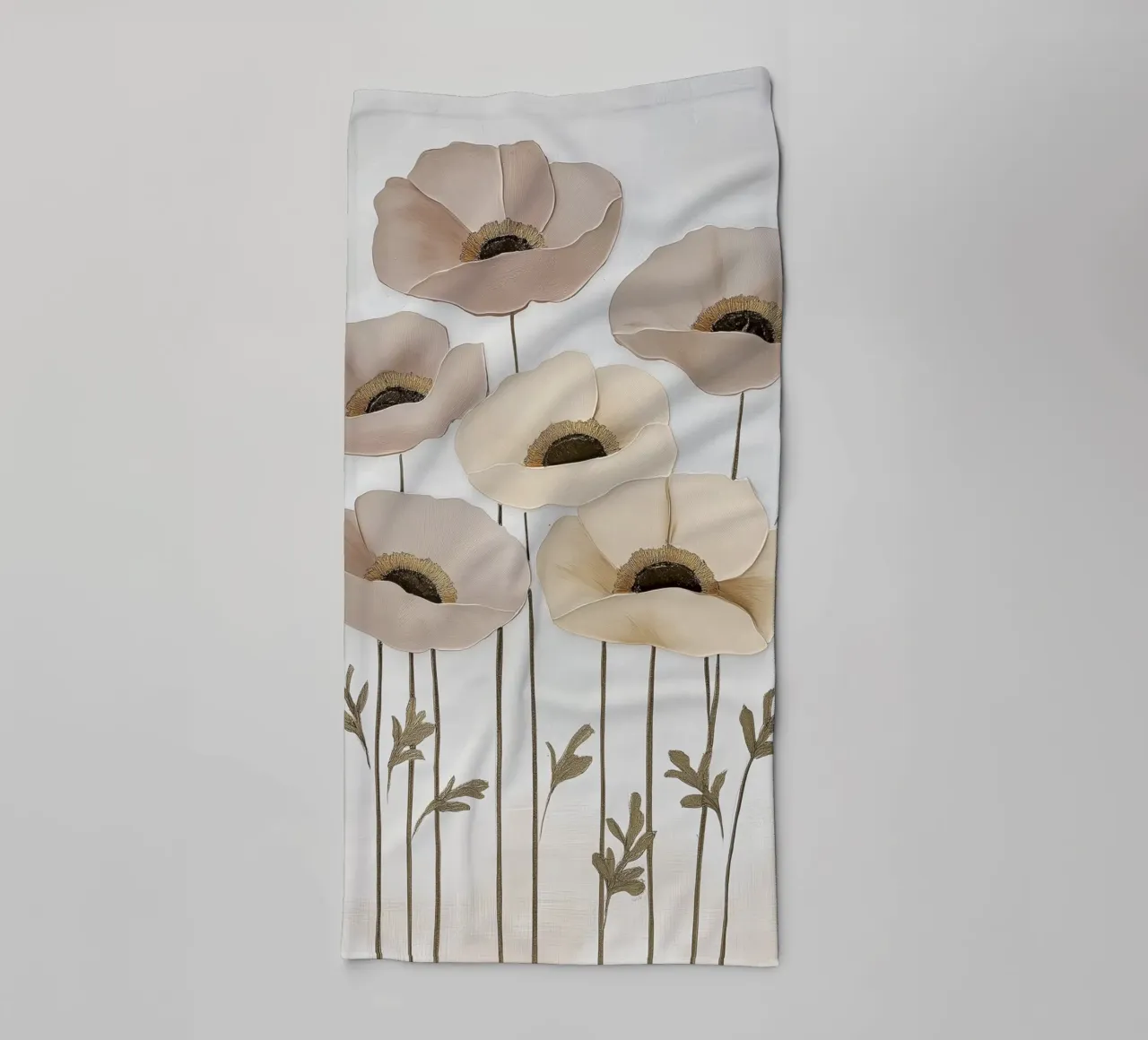 Papaveri beige asciugamano da bagno da Imagine