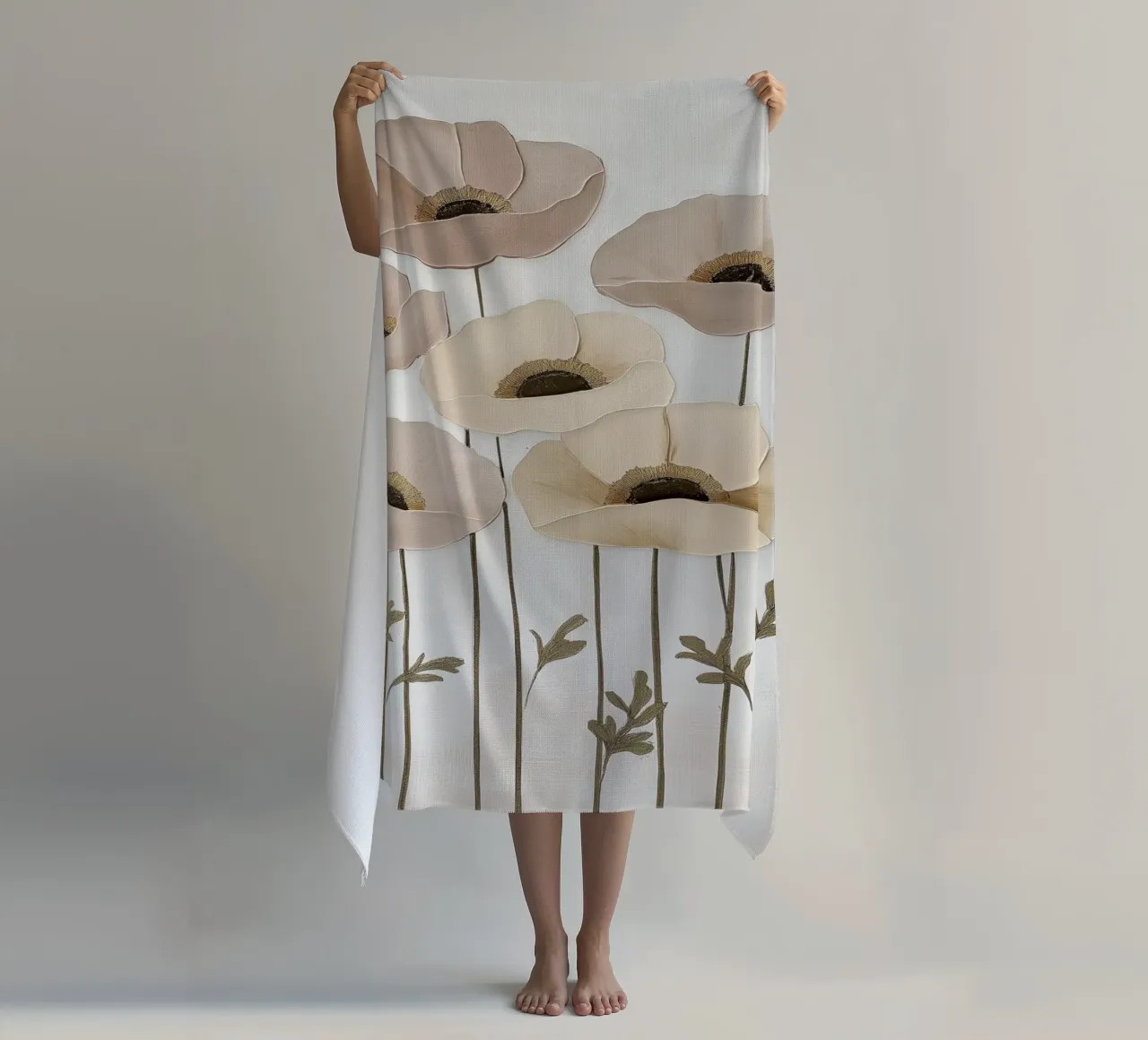 Papaveri beige telo mare da Imagine