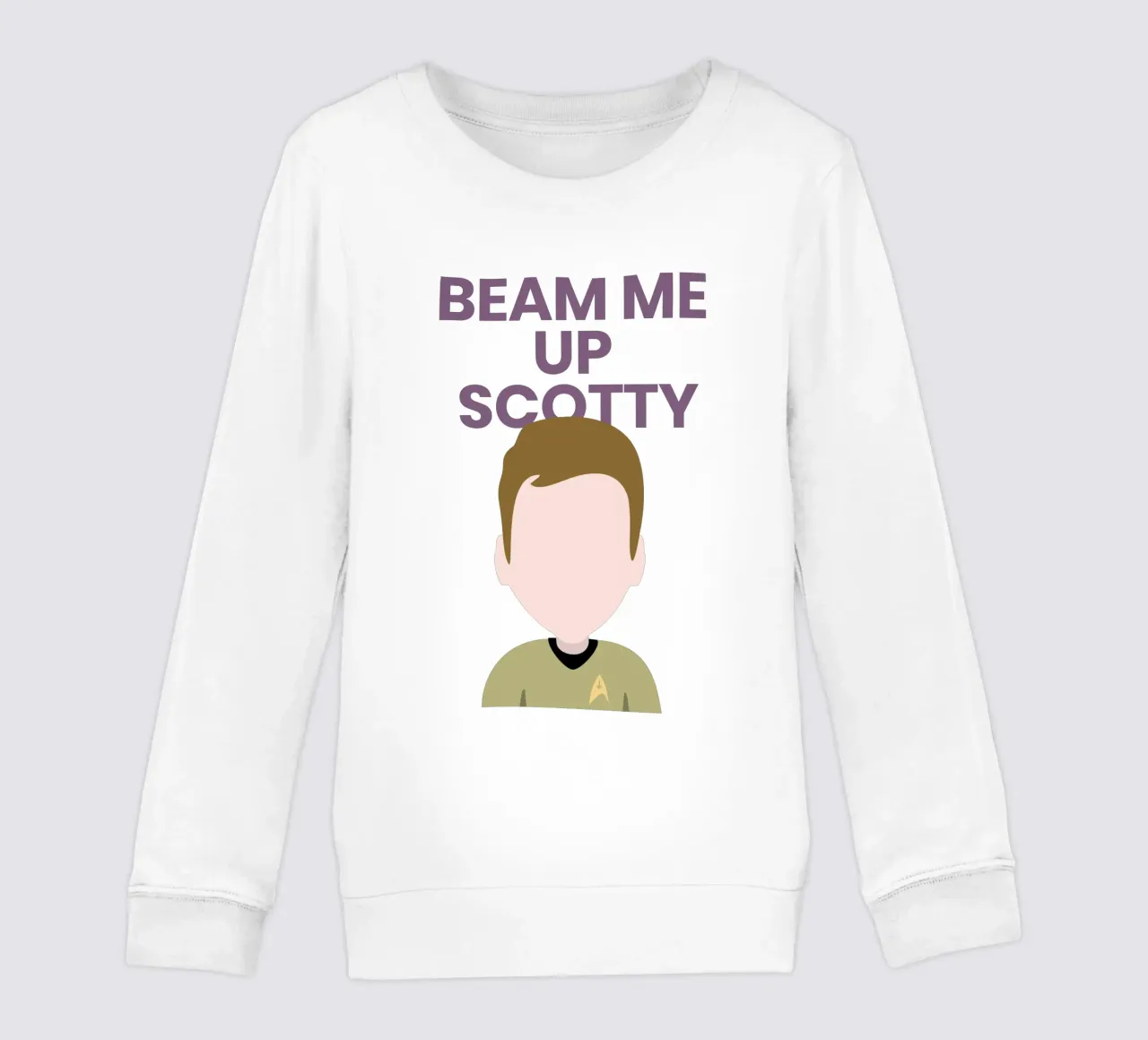 “Beam Me Up Scotty” Minimalist Art – Iconic Star Trek Print felpa bambino da Studio Mooodz