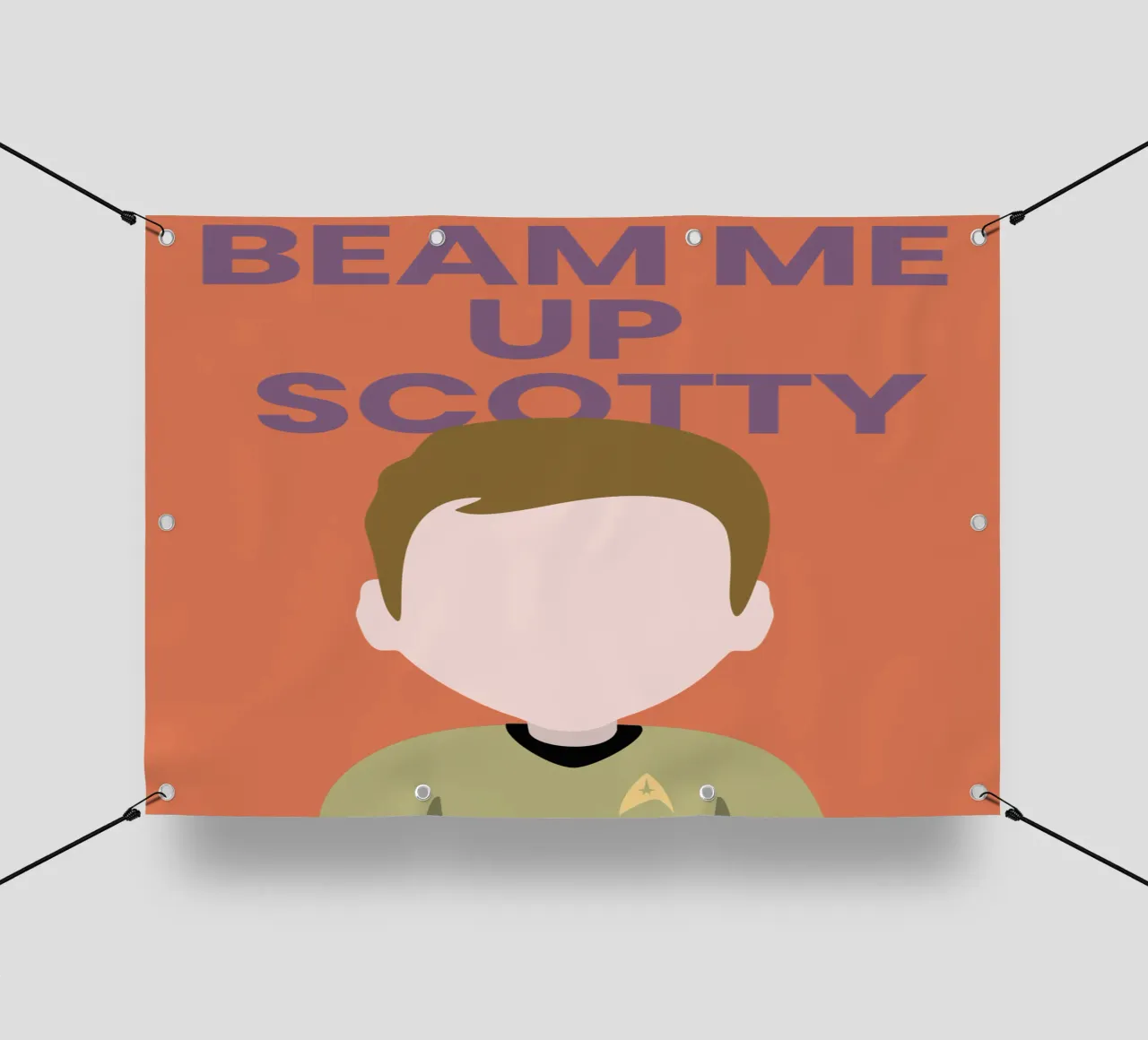 “Beam Me Up Scotty” Minimalist Art – Iconic Star Trek Print telo in pvc da Studio Mooodz
