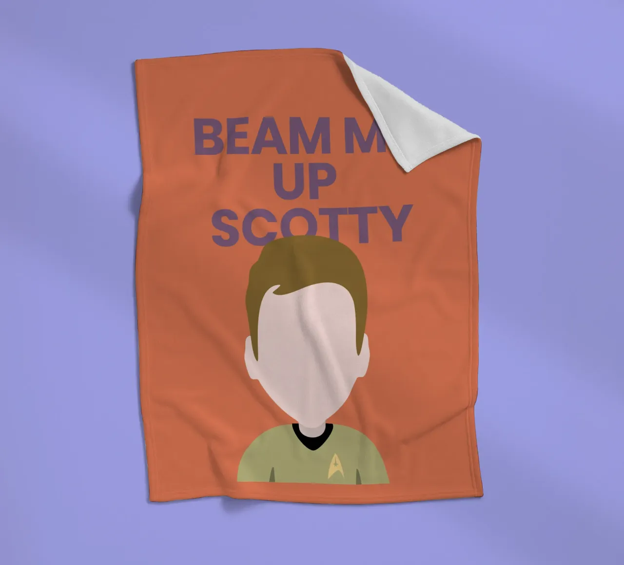 “Beam Me Up Scotty” Minimalist Art – Iconic Star Trek Print coperta in pile da Studio Mooodz