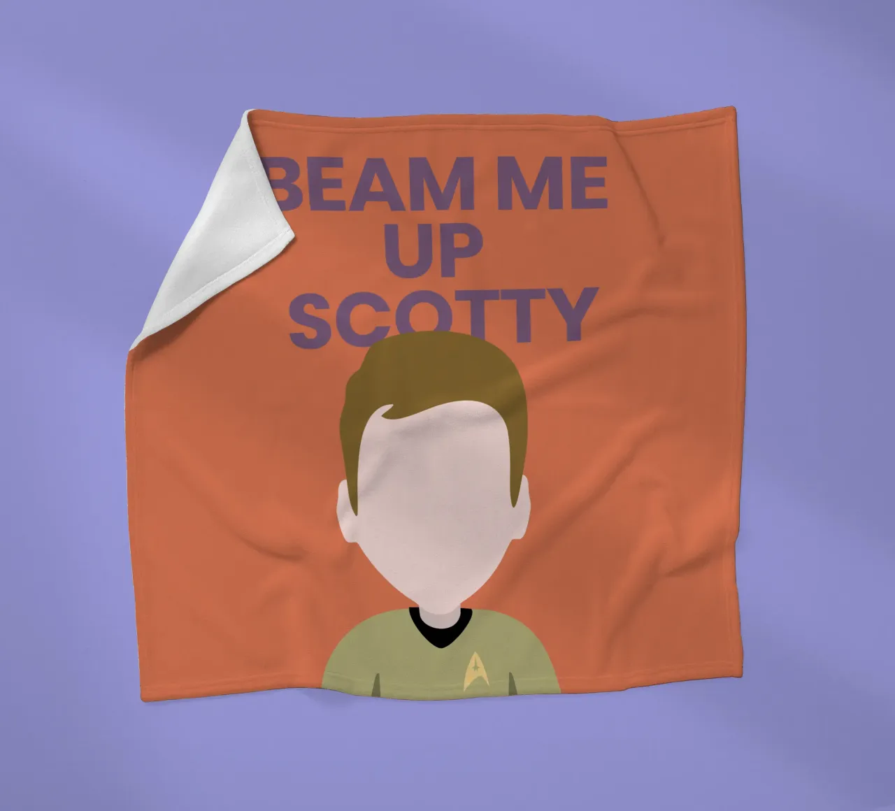 “Beam Me Up Scotty” Minimalist Art – Iconic Star Trek Print coperta in pile da Studio Mooodz
