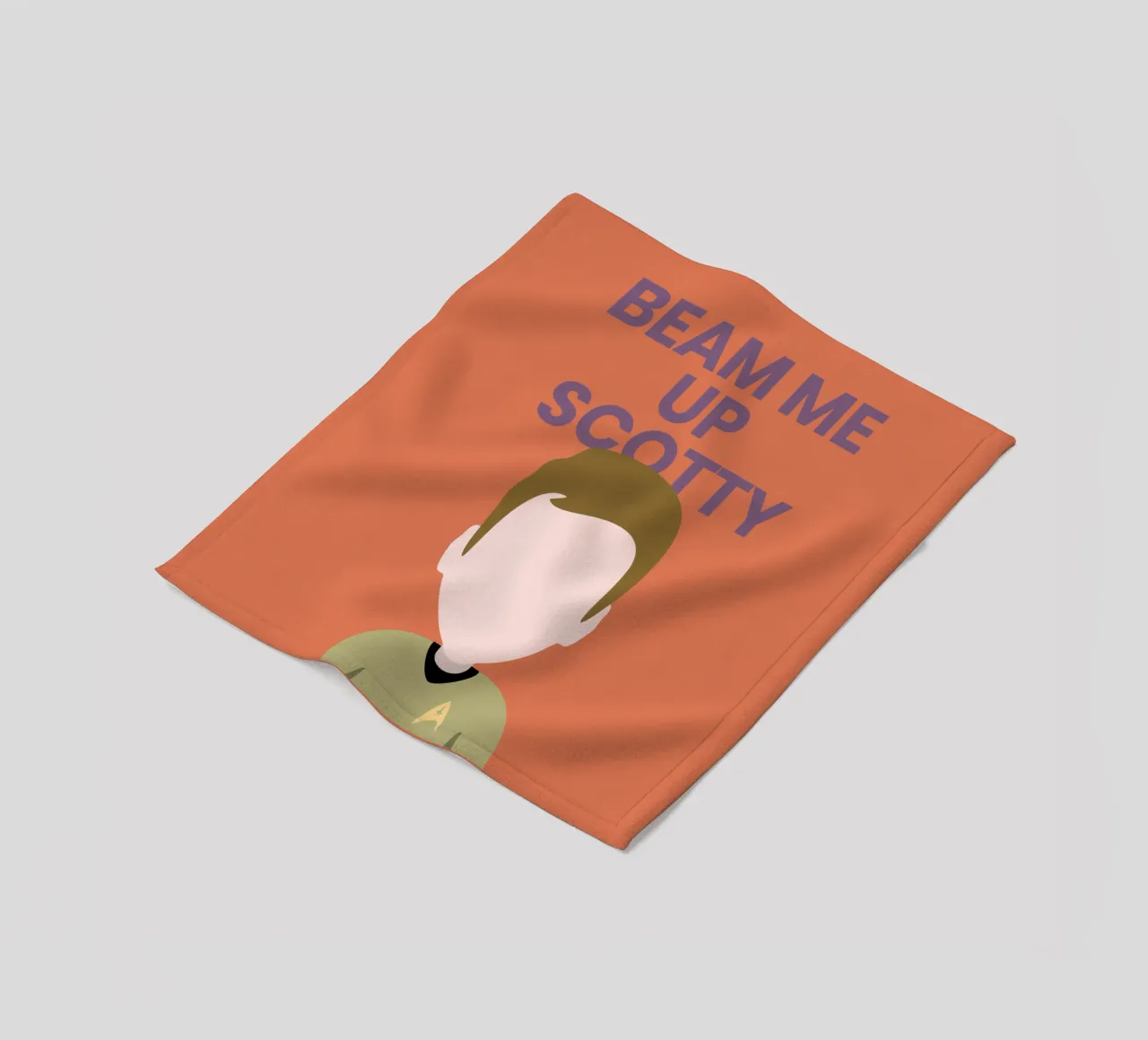 “Beam Me Up Scotty” Minimalist Art – Iconic Star Trek Print coperta in pile da Studio Mooodz