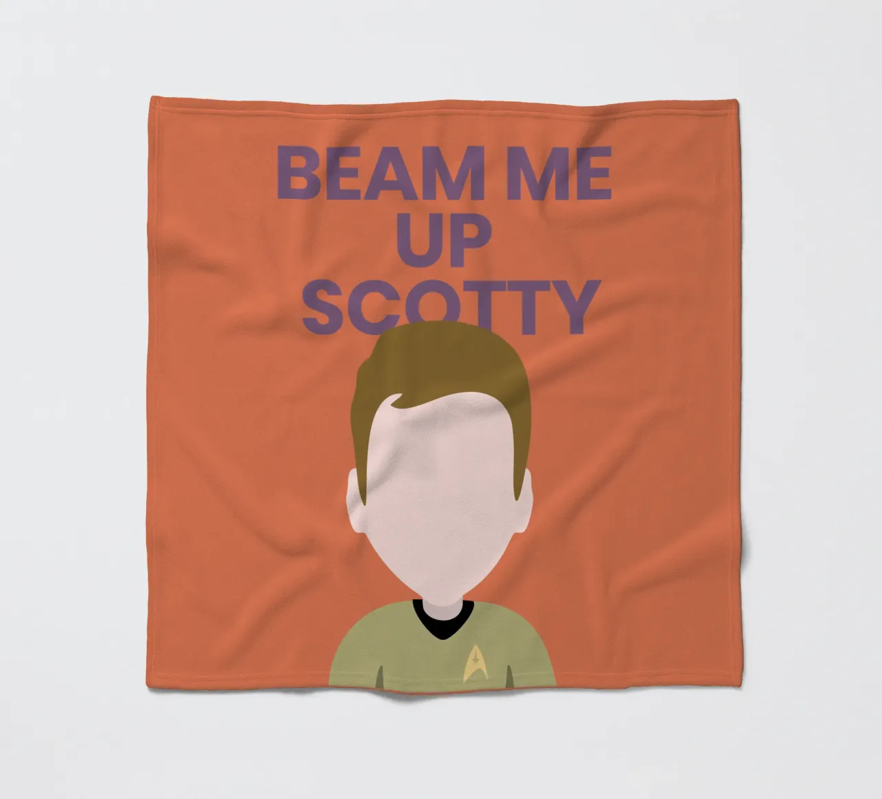 “Beam Me Up Scotty” Minimalist Art – Iconic Star Trek Print coperta in pile da Studio Mooodz