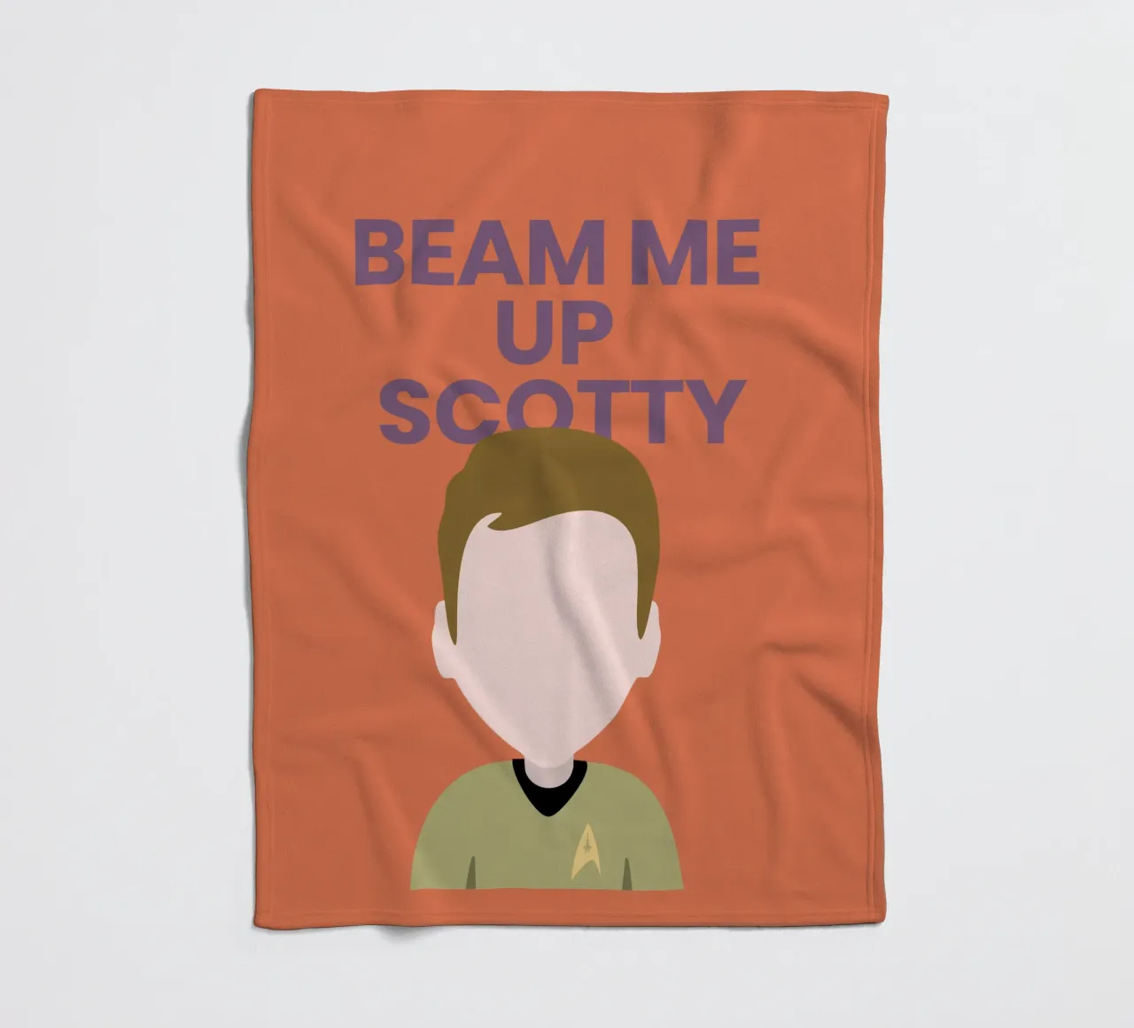 “Beam Me Up Scotty” Minimalist Art – Iconic Star Trek Print coperta in pile da Studio Mooodz